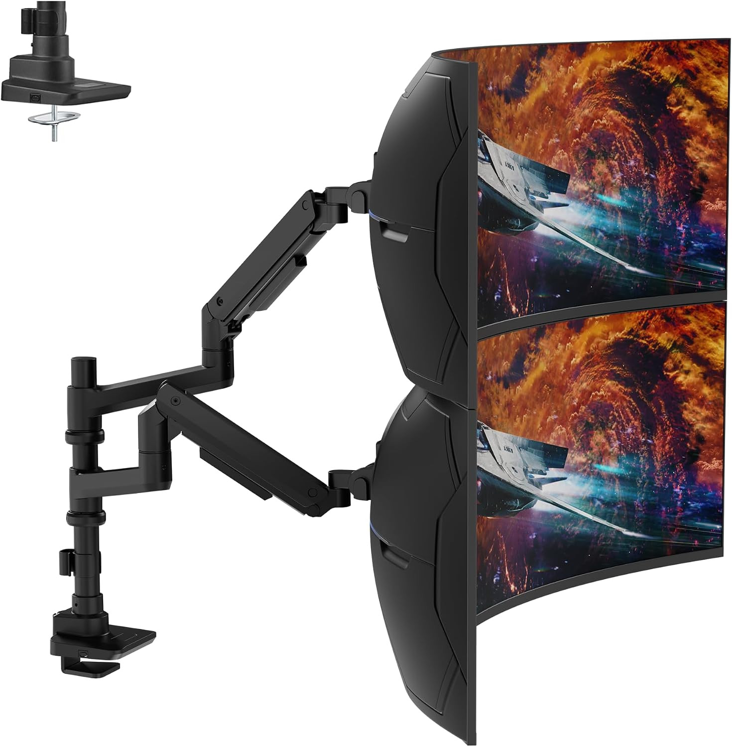 Dual Monitor Arm Desk Mount VESA Heavy Duty Ultrawide 49 Inch Full Motion Stand