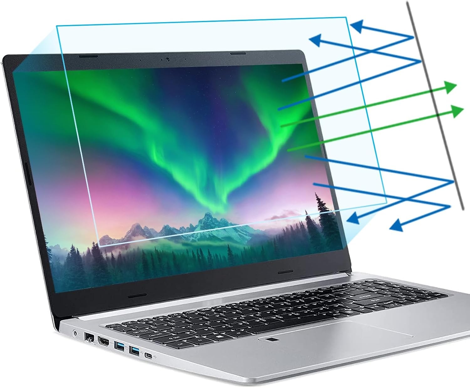 14 Inch 16:10 Anti Blue Light Matte Laptop Screen Protector, Reduce Eye Strain