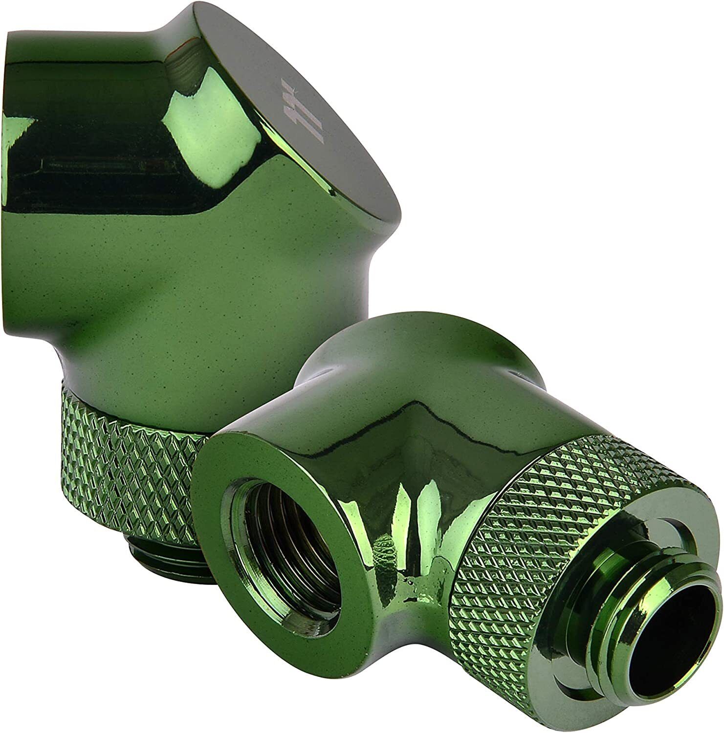 Thermaltake Pacific DIY LCS G1/4 90 Degree Adapter Fitting, Green - 2 Pack