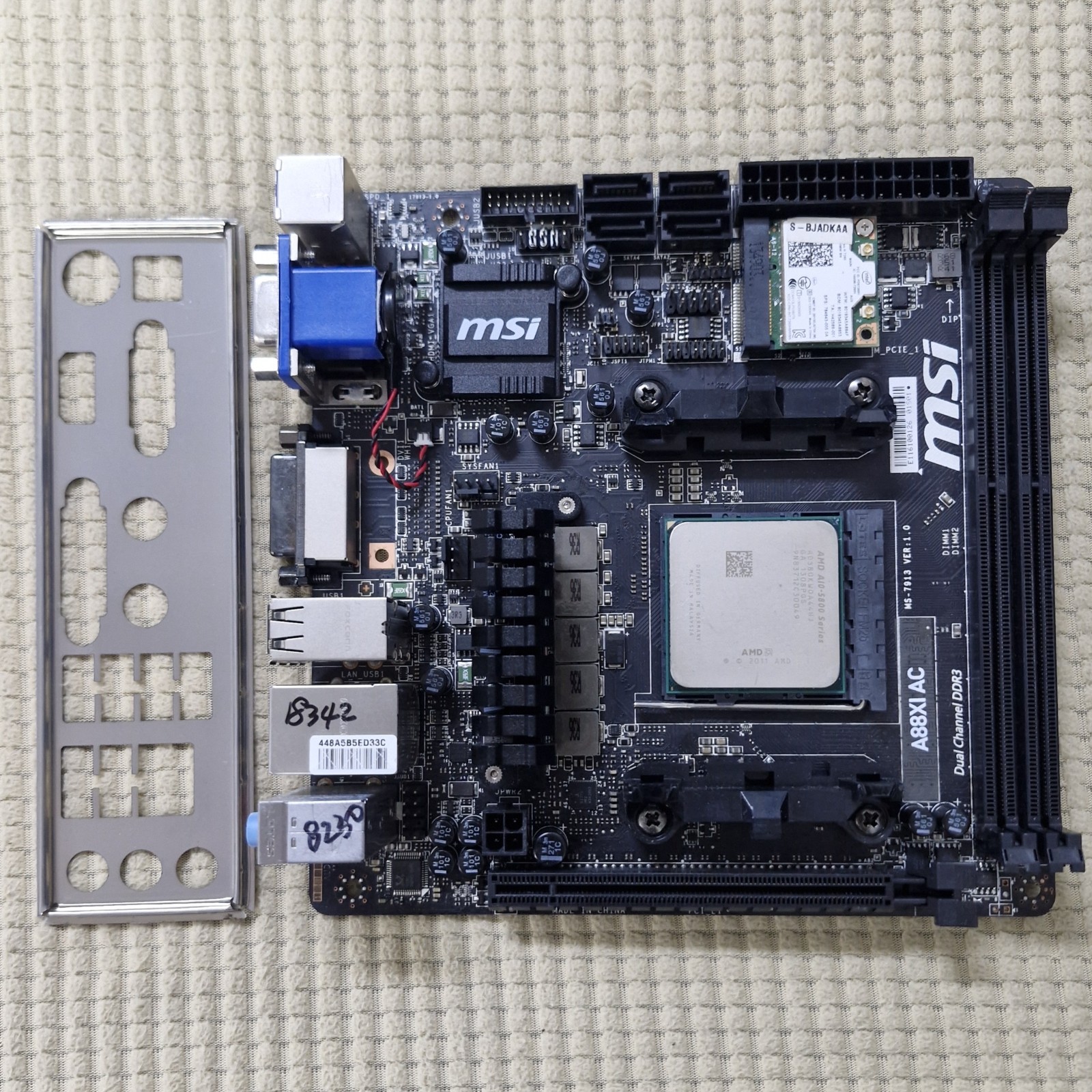 MSI A88XI AC + A10 5800 : AMD FM2+ A88X DDR3 Mini-ITX, Verified Working