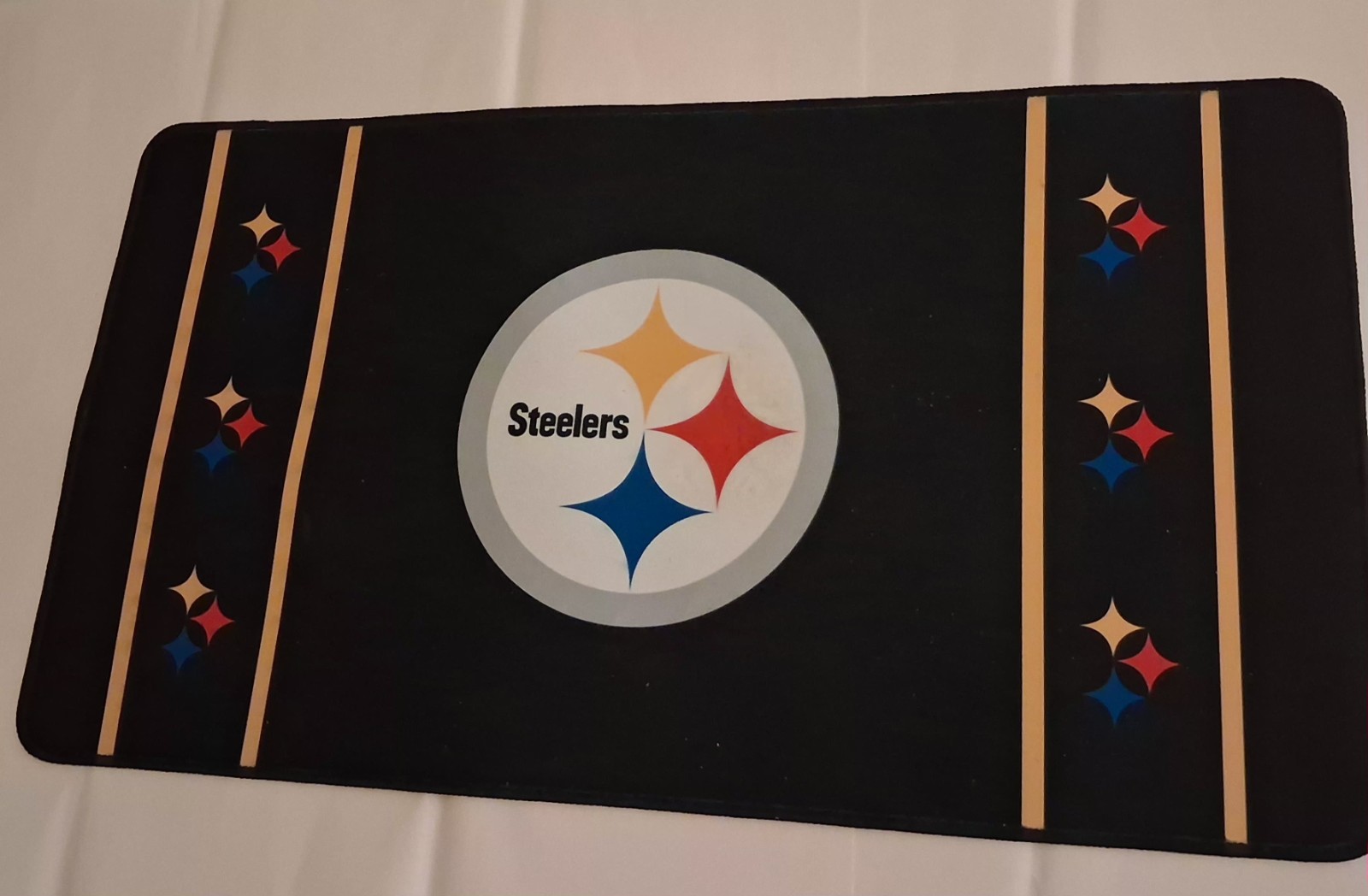 Black Pittsburgh Steelers Desk Mat  Football Logo Comp Mouse Pad  NFL 21" X 12"