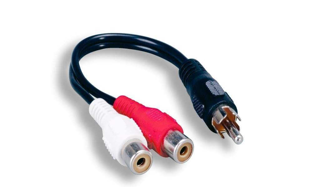 RCA Mono Male to Female Audio Cord Y-Cable Splitter Stereo Music 6 in