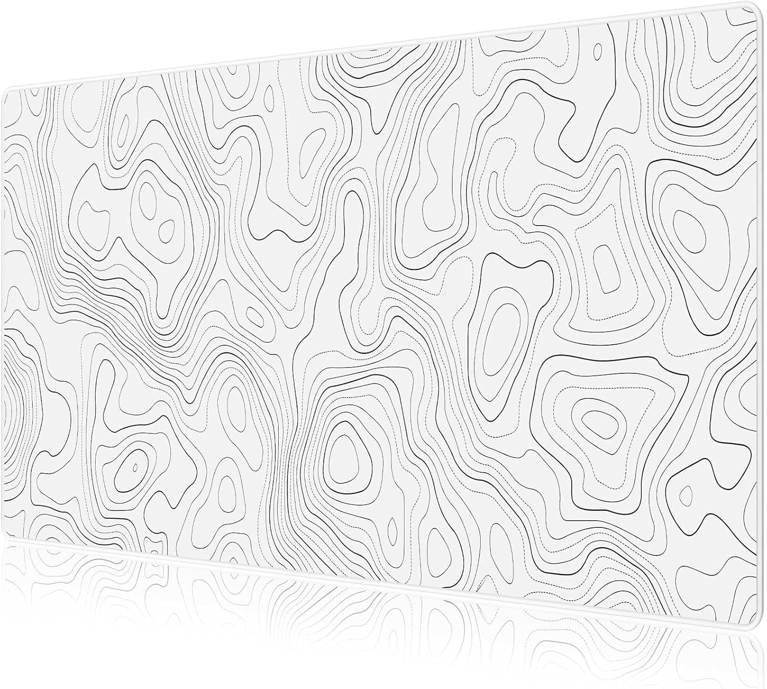 JIALONG White Topographic Large Gaming Mouse Pad, XXL Mousepad, Large, 