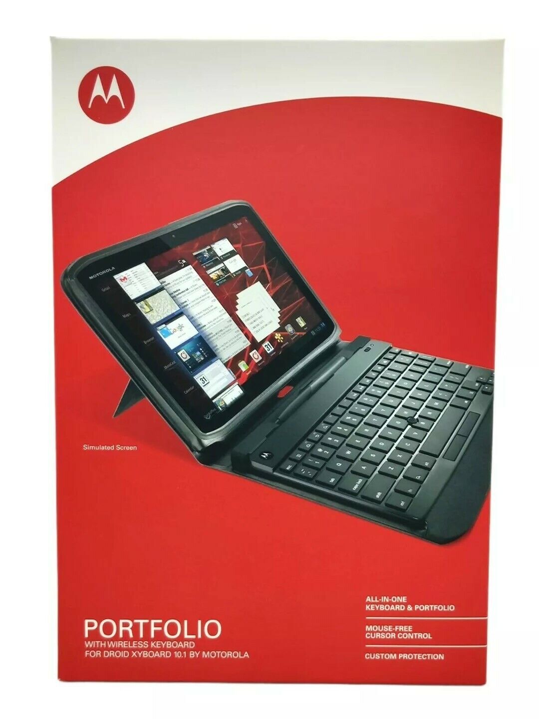 Portfolio With Wireless Keyboard For Motorola Droid XYboard 10.1