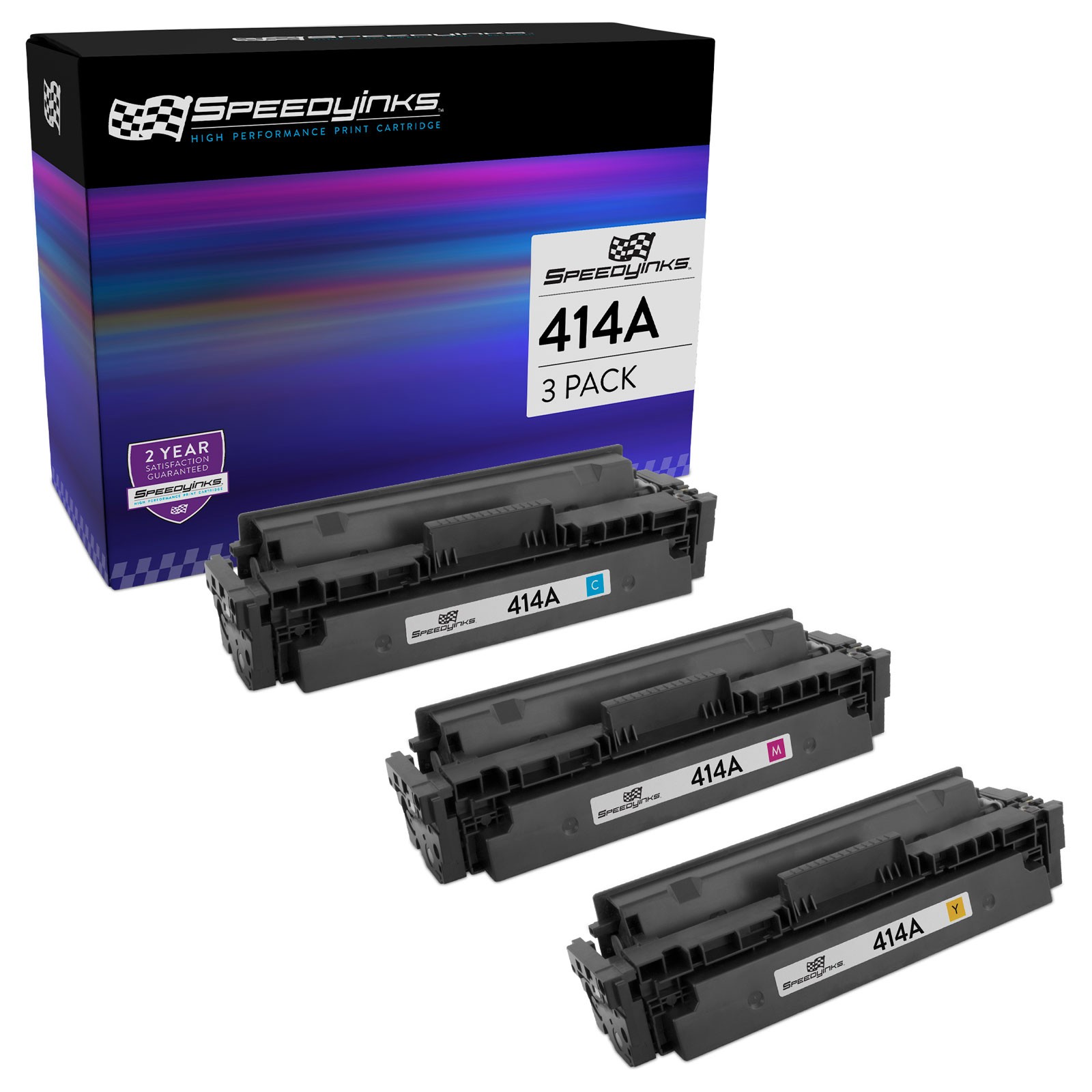 SPEEDYINKS Compatible Toner Cartridge Replacements for HP 414A (Cyan, Magenta,