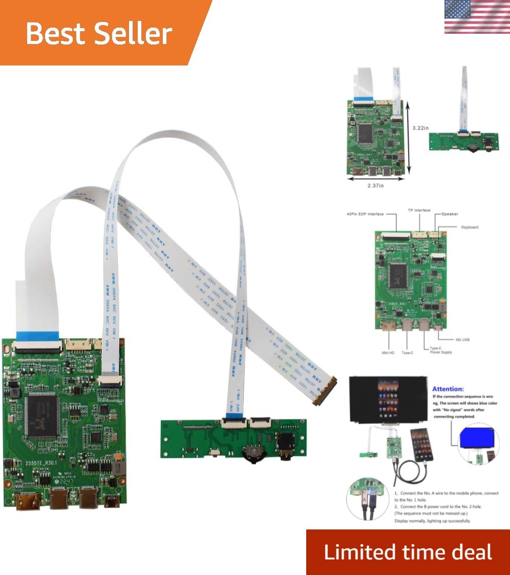 USB C Controller Board Work for 11.6 13.3 14 15.6 17.3'' LCD
