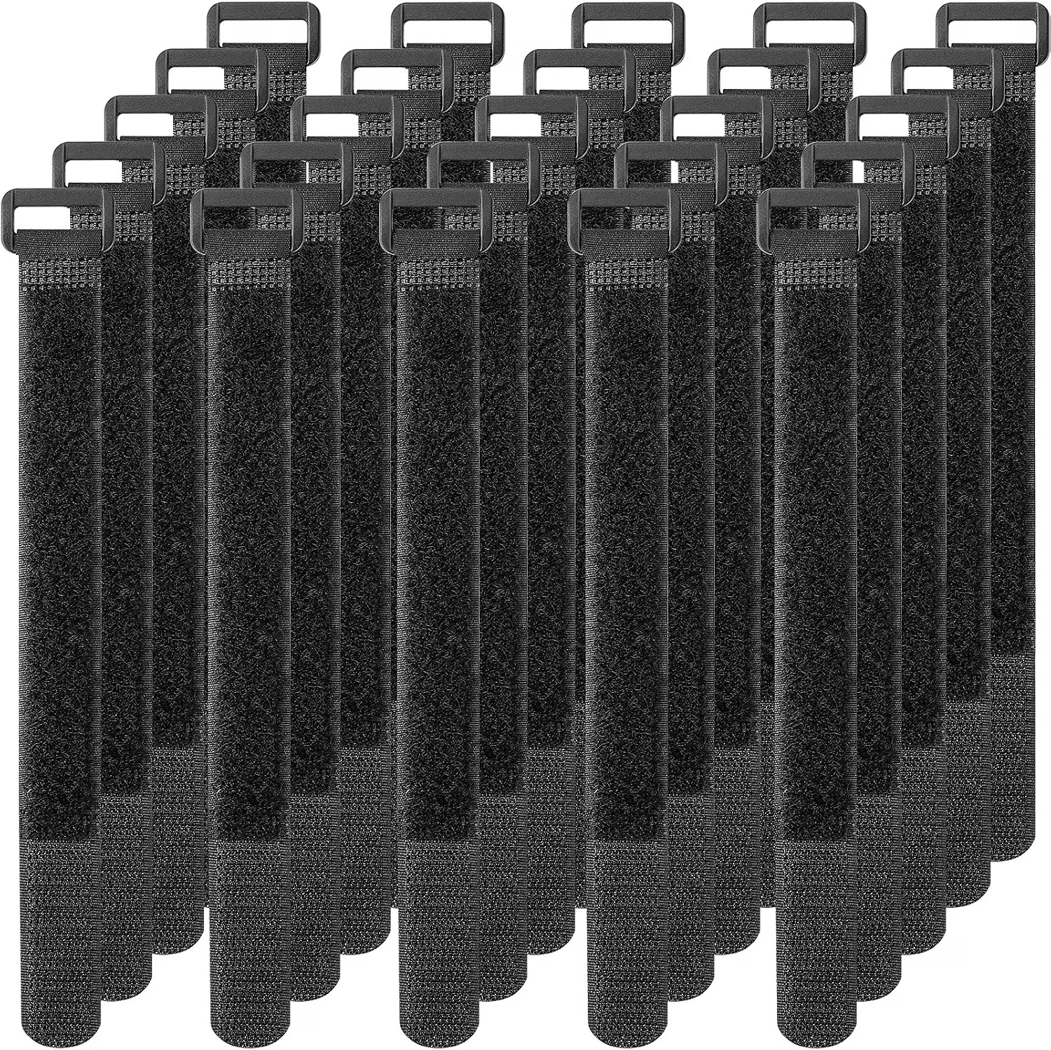 25 Pack 12 Inch Reusable Fastening Cable Straps Hook and Loop Cinch Cable Ties