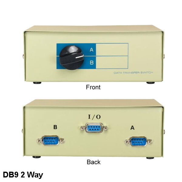 KNTK 2-Way DB9 Male Manual Data Transfer Switch Box Rotary Printer RS232 Serial