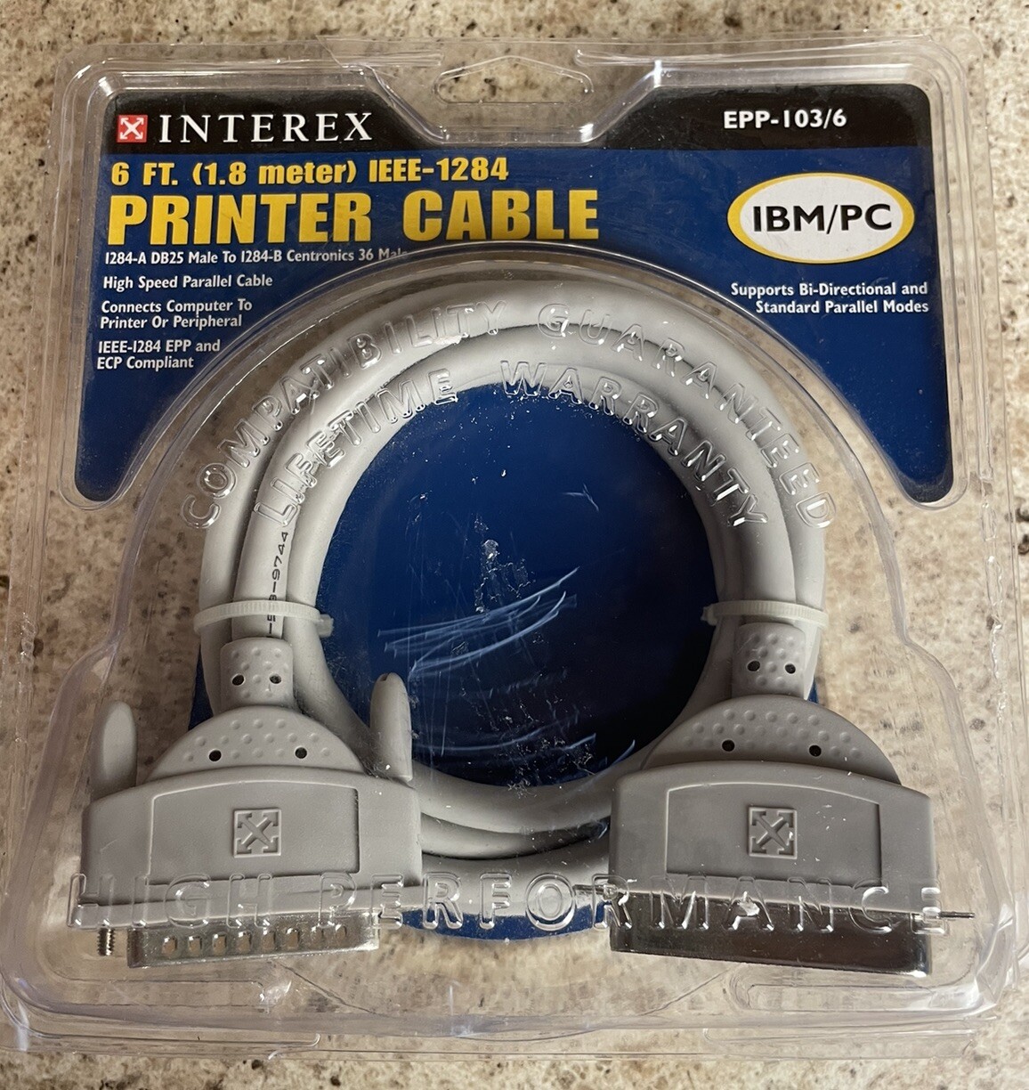 INTEREX 6 ft. Switch Box Cable connect computer to data switch IBM/PC EPP-103/6