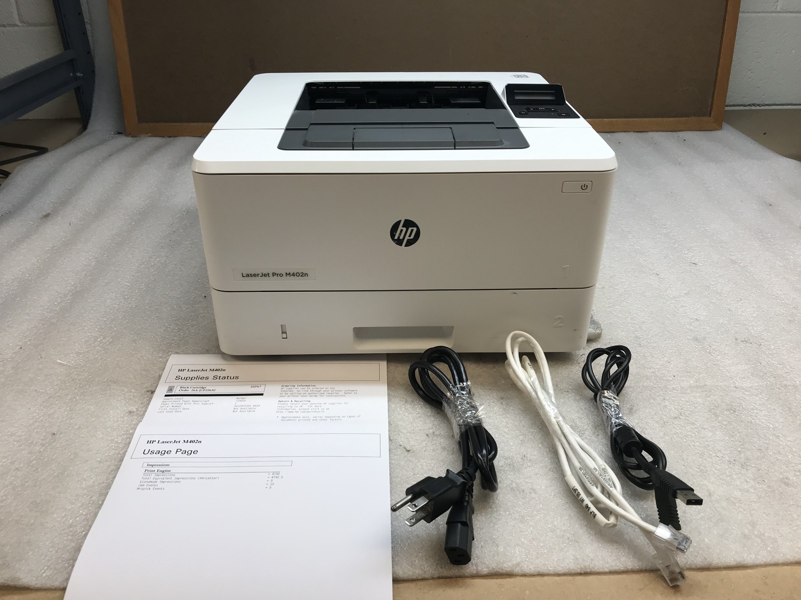 HP LaserJet M402n Monochrome Laser Printer- 4K Page Count - Tested