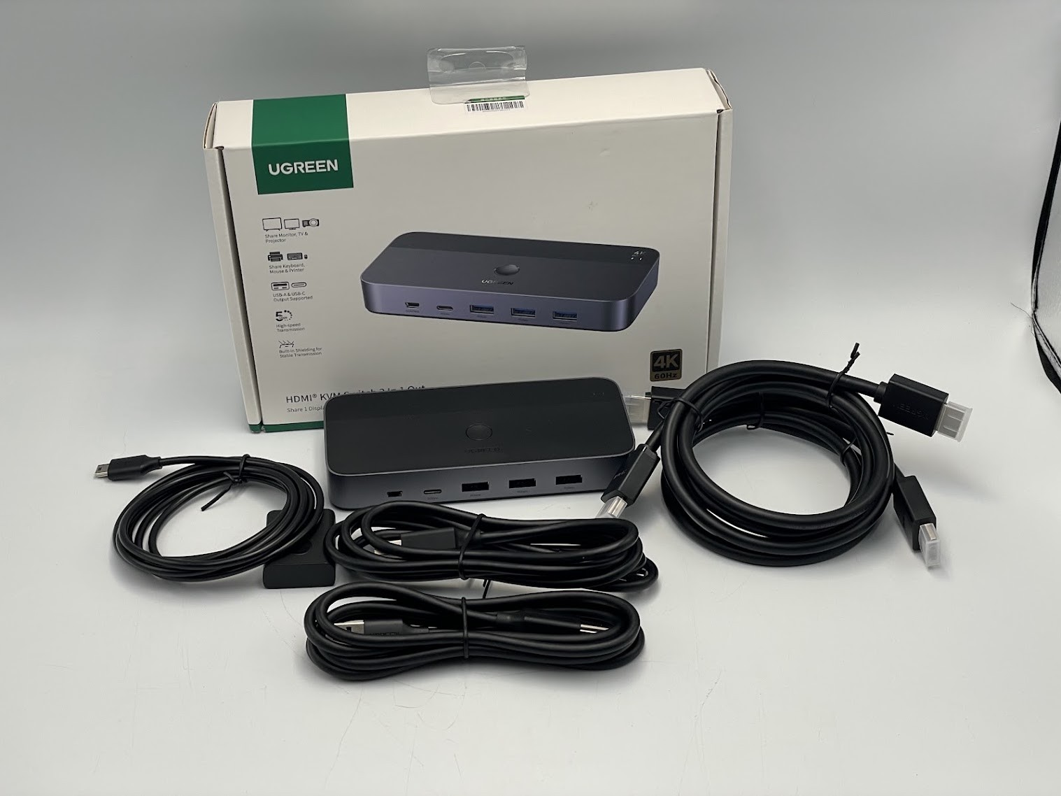 UGreen HDMI KVM Switch (2 Computers, 1 Monitor, 4K@60Hz)