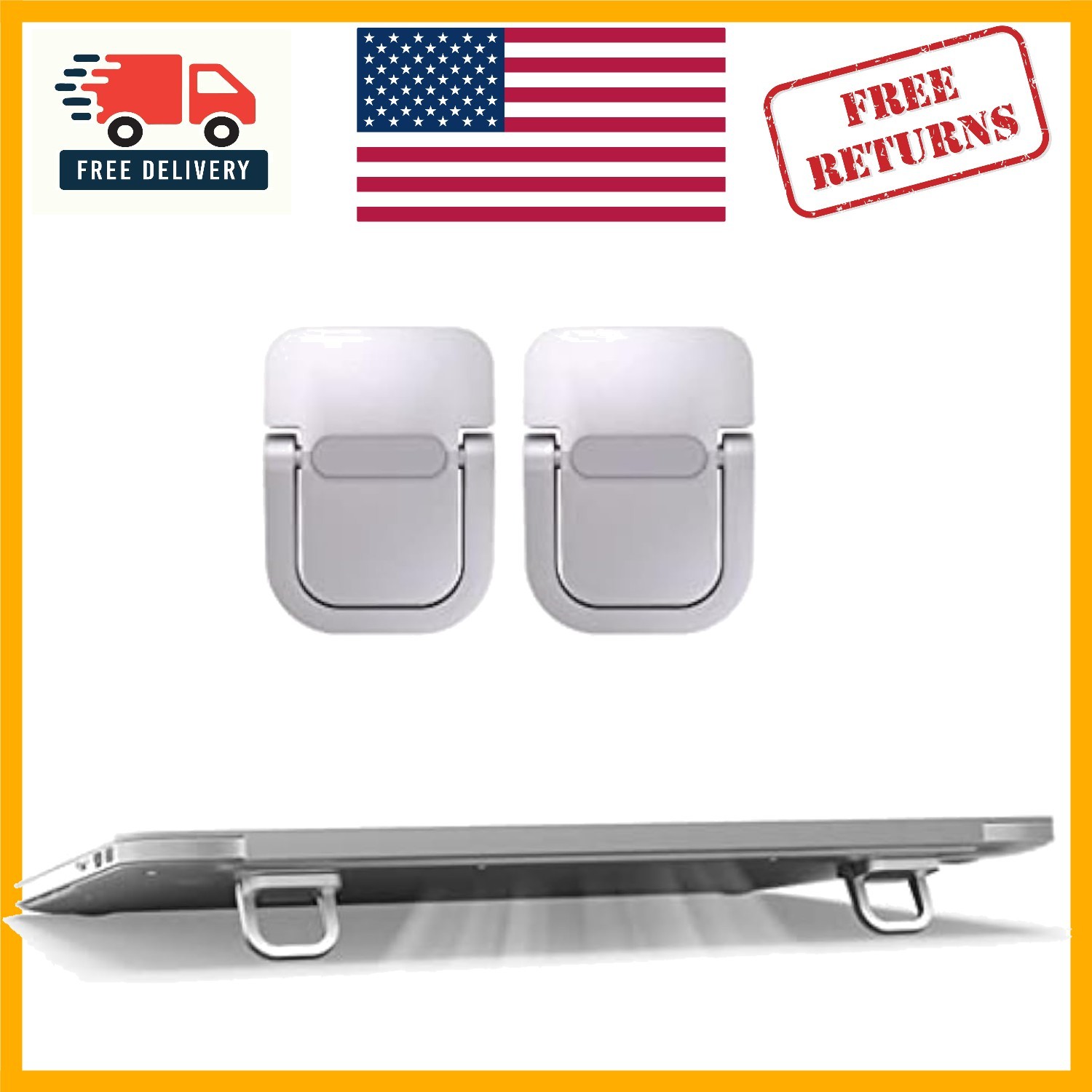 Ergonomic Portable Keyboard Riser - Invisible Aluminum Laptop Stand 2PCS