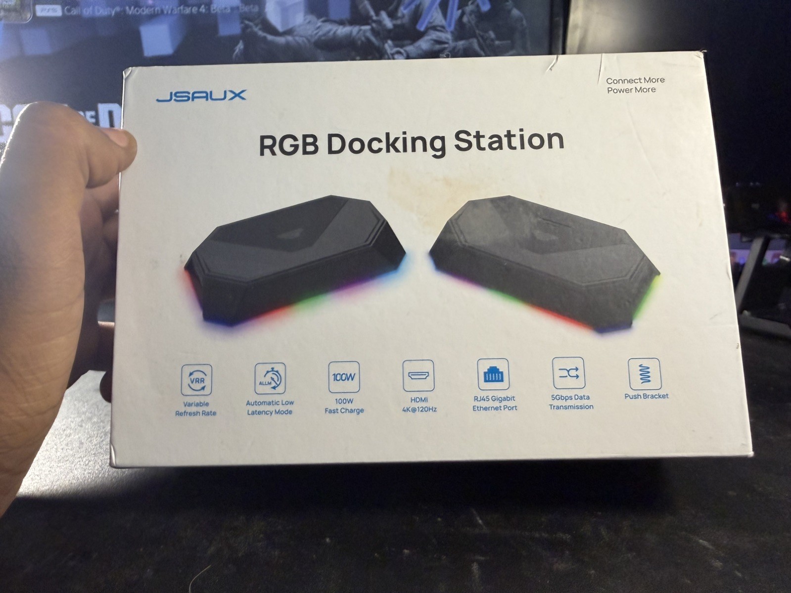 JSAUX RGB Docking Station Steam Deck OLED ROG Ally 12-in-1 USB-C 4K120Hz HB1201S