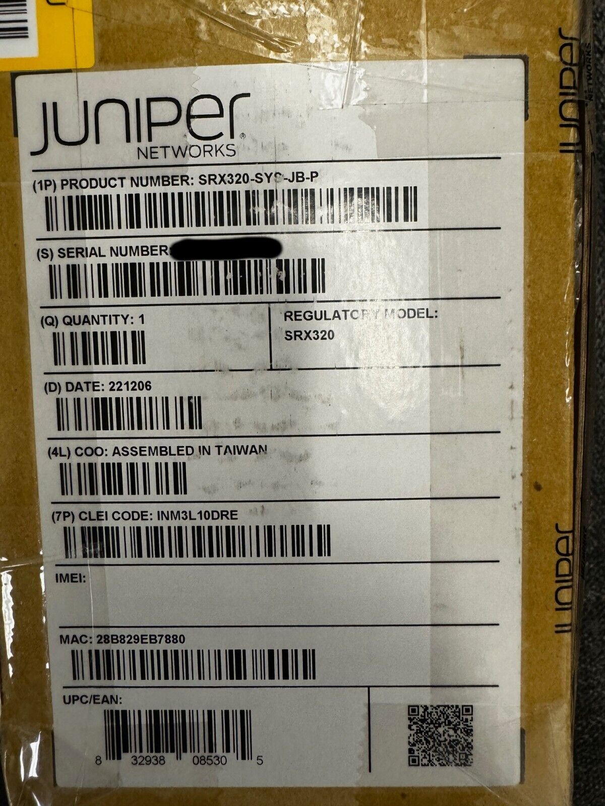 New Juniper Networks Security Services Gateway SRX320-SYS-JB *NEW*