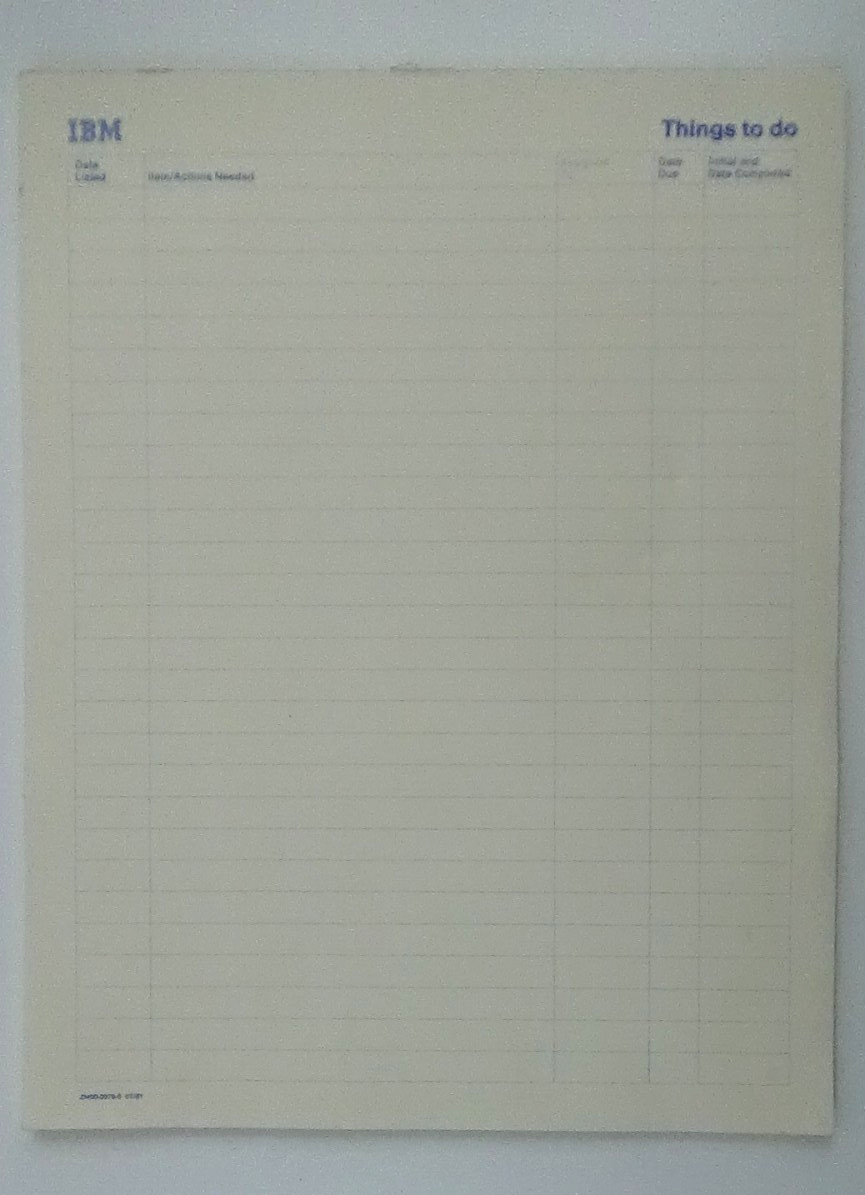 Vintage 1981 IBM Things To Do Pad Item/Action Needed Form Sheets #F-5