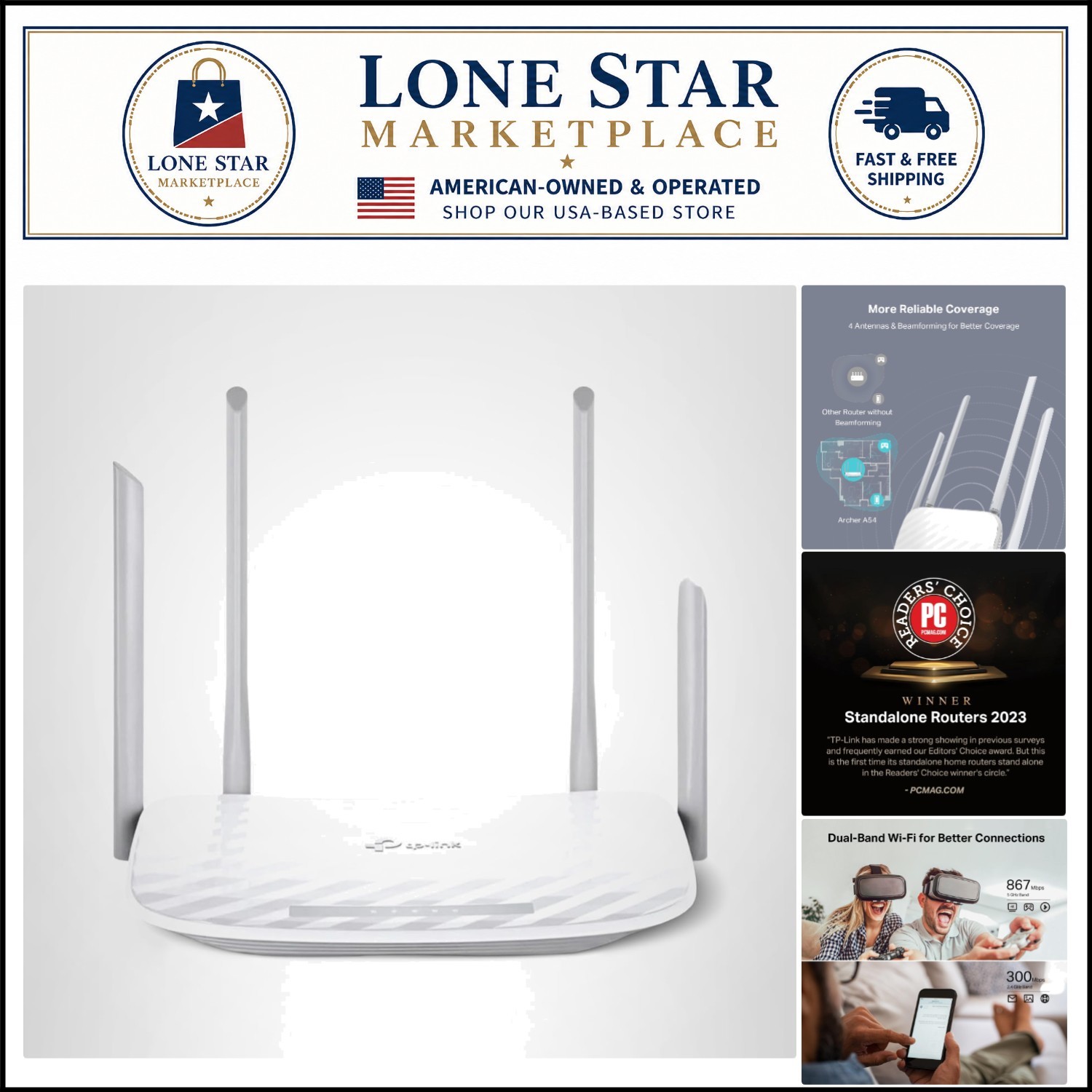 Archer A54 AC1200 WiFi Router - Extensive Coverage & Advanced Security Features