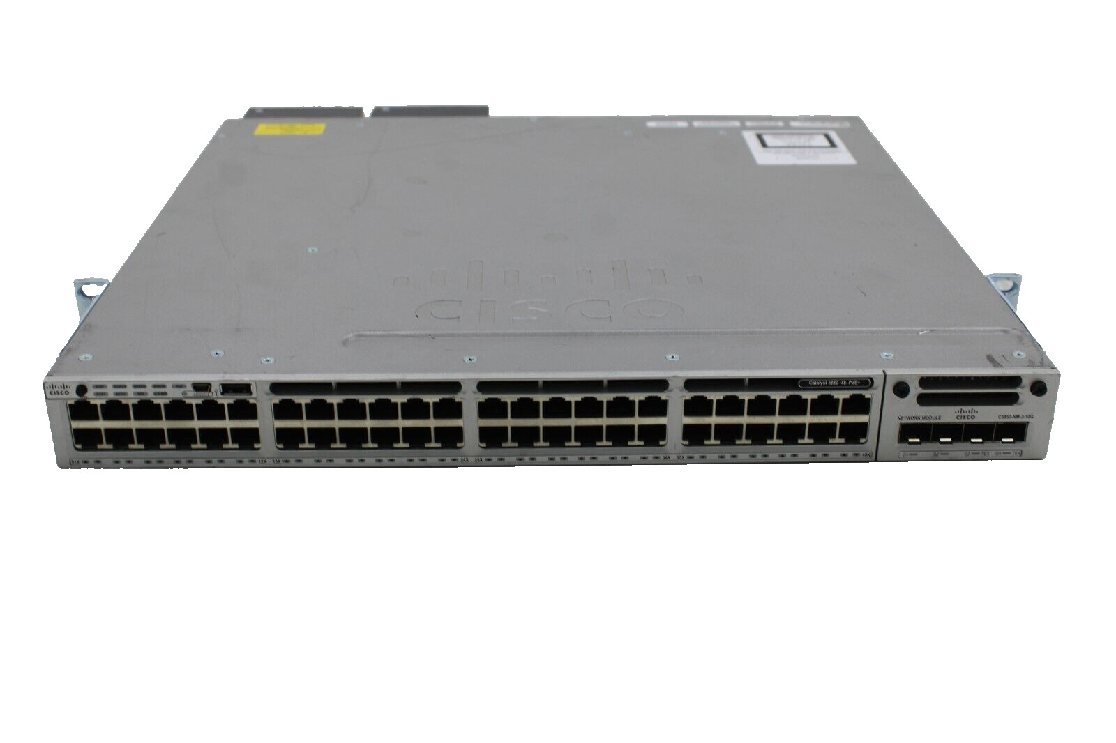 Cisco Catalyst WS-C3850-48P-L 48-Port Gigabit PoE+ Switch w/ C3850-NM-2-10G