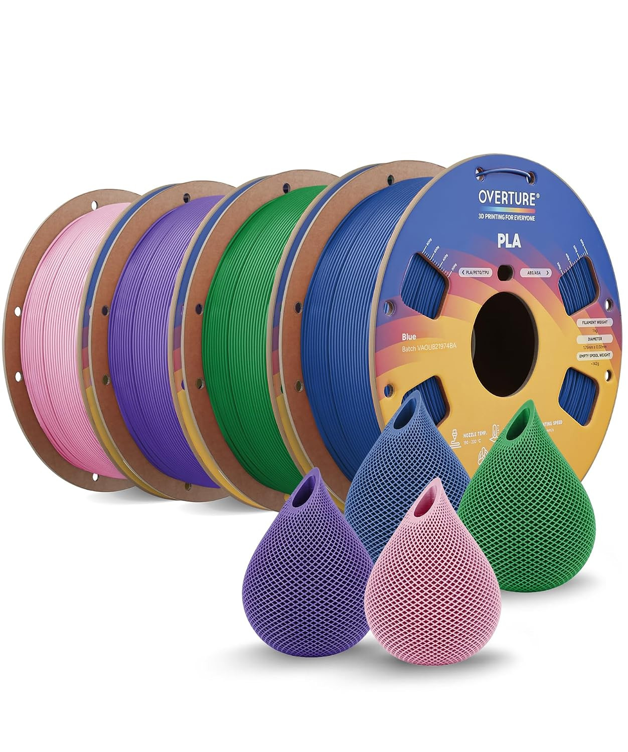 4KG Bundle High Speed PLA Filament 1.75Mm, 3D Printer Filament