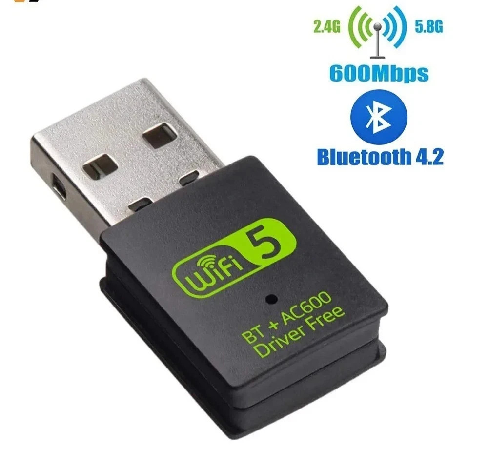 USB WiFi Bluetooth Adapter 600Mbps Dual Band 2.4/5Ghz Wireless Network Receiver