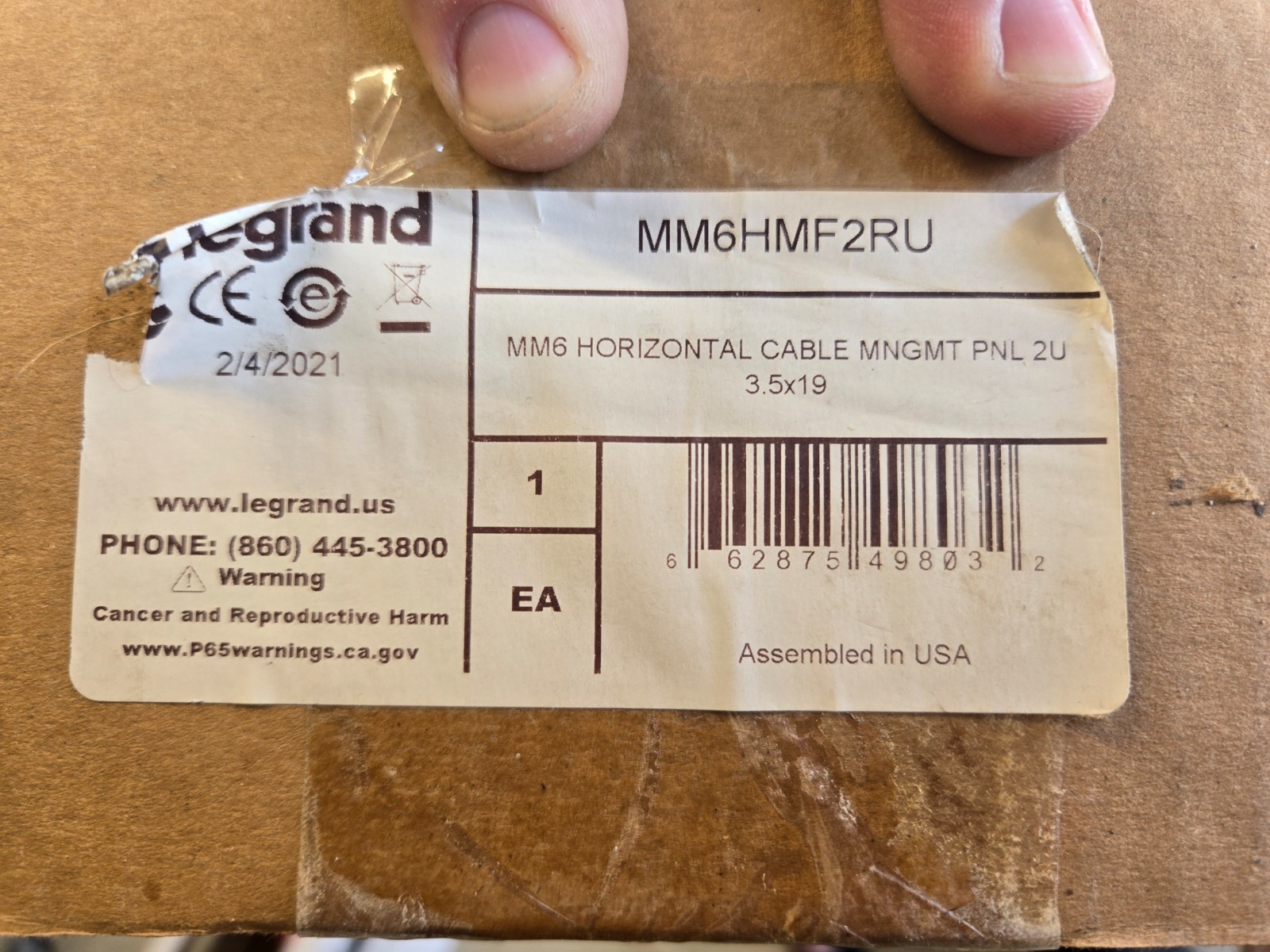Legrand Ortronics Mighty Mo 6 Horizontal Cable Management Panel