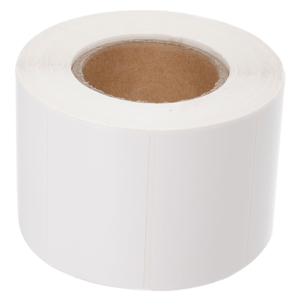 Reusable Self Adhesive Thermal Labels Roll for Printer White Rectangular