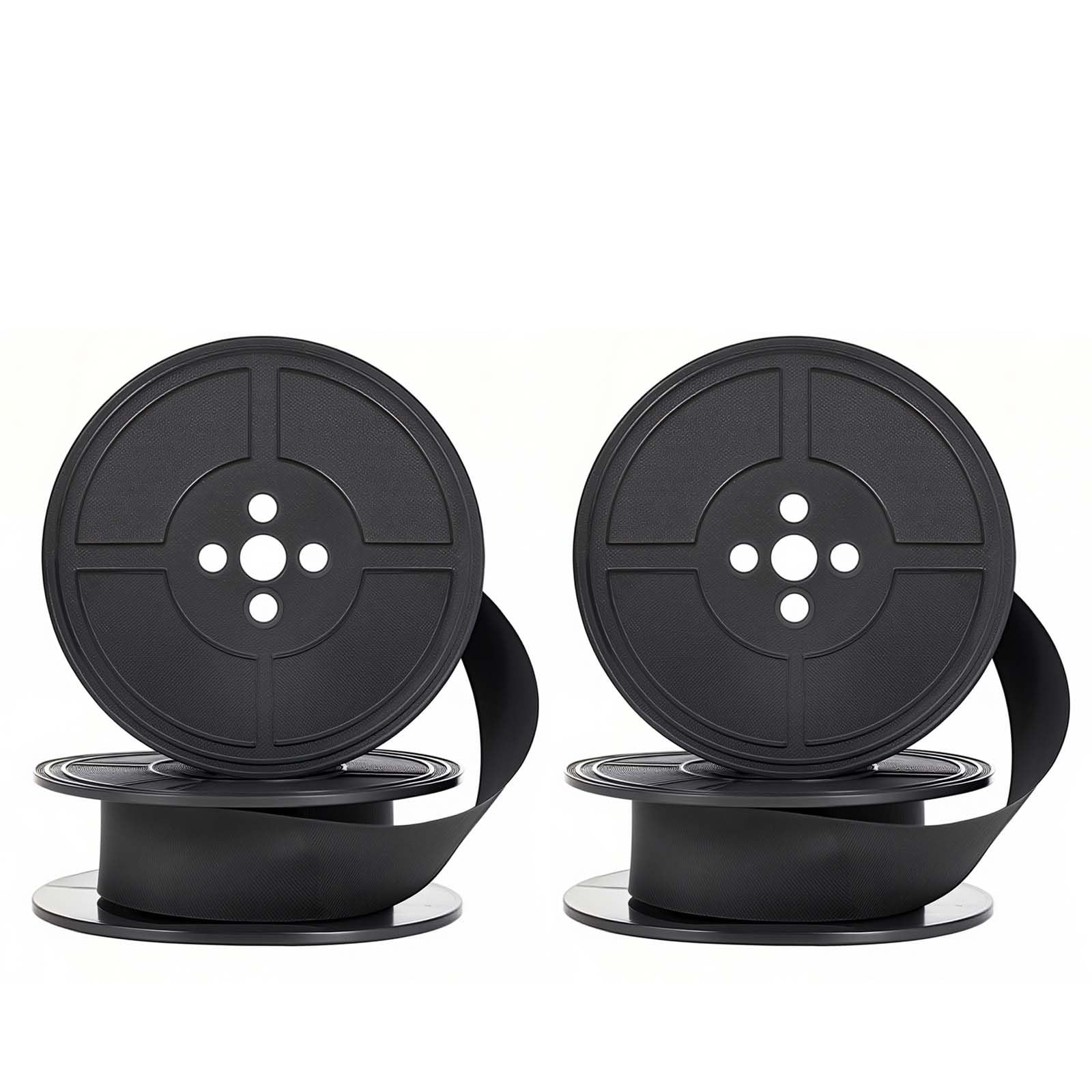 2 Pairs Typewriter Ribbon，Universal Dual-Reel Replacement Black