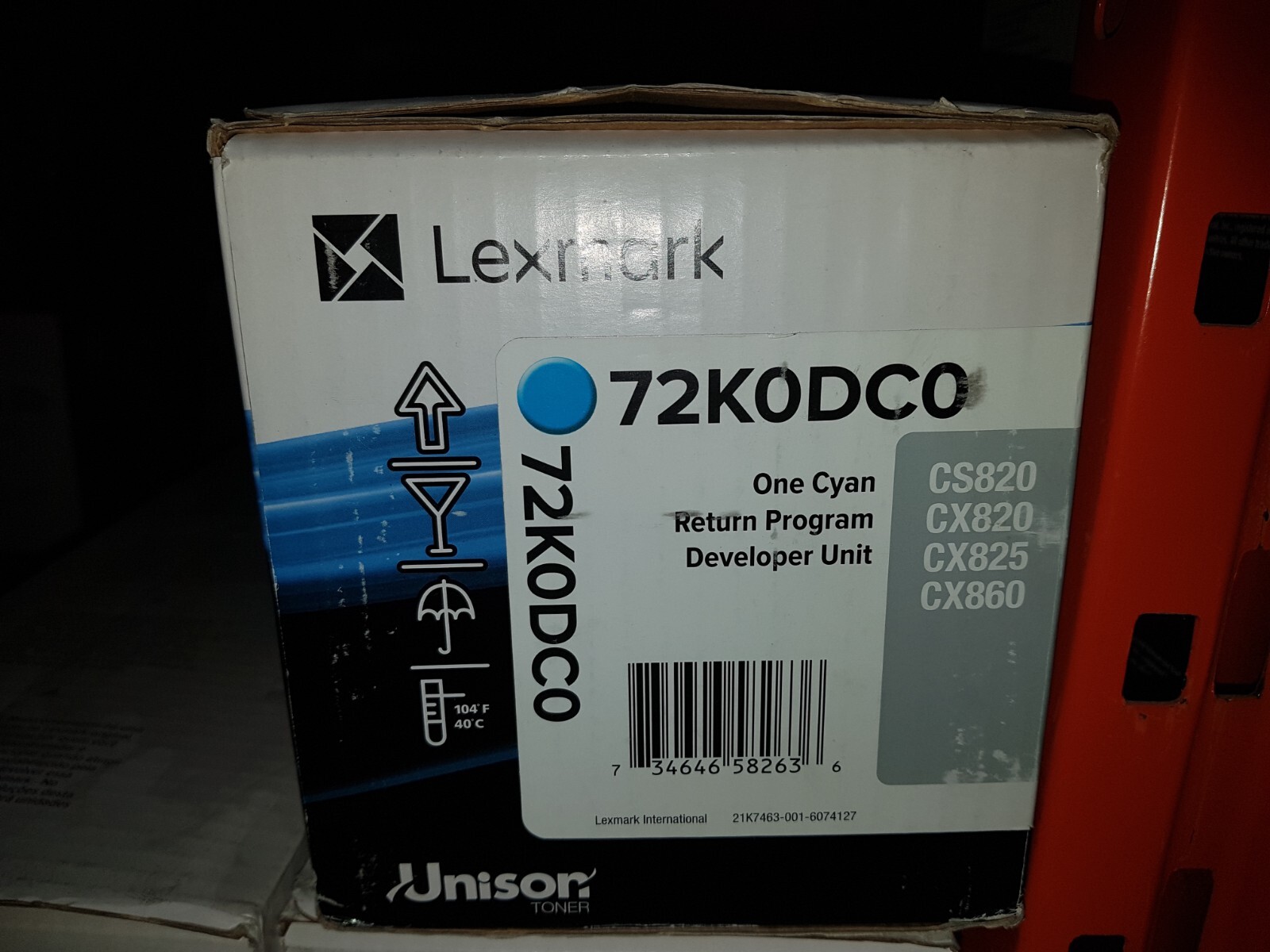 Genuine Lexmark 72K0DC0 Cyan Developer Unit CS820 CX820 CX825 CX860 BNIB