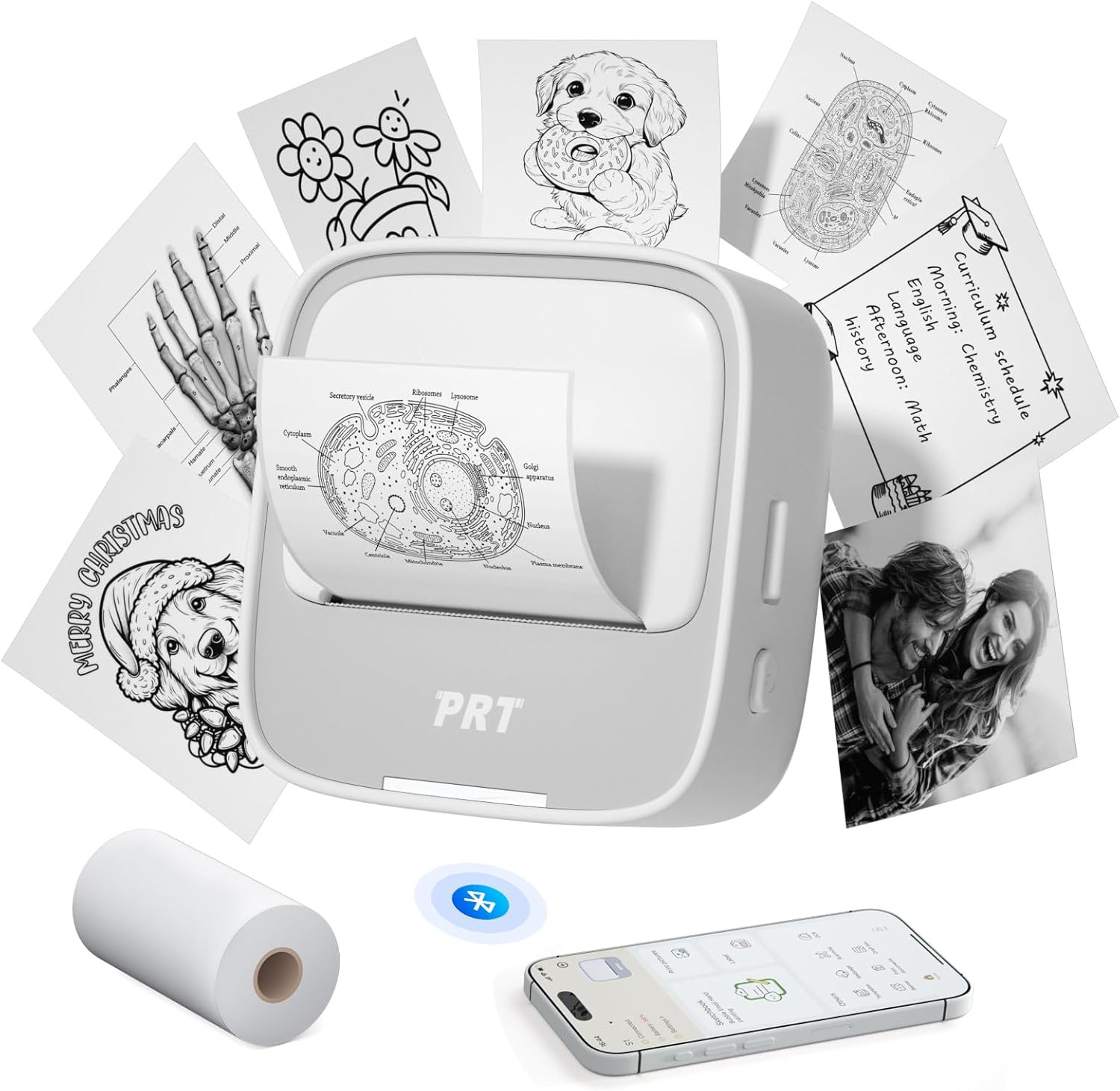 Impresora Termica Mini con 1 Rollo de Papel y Bluetooth para Notas y Fotos