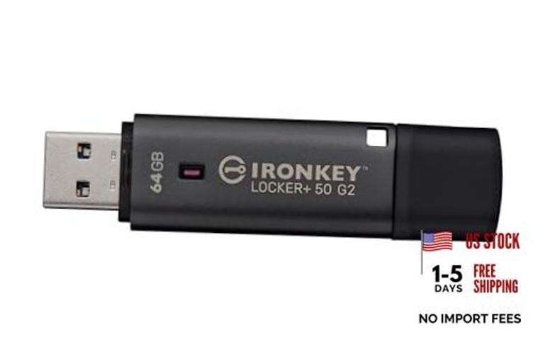 Ironkey Locker+ 50 G2 Encrypted USB Drive | FIPS 197 | AES-XTS Protection 64GB