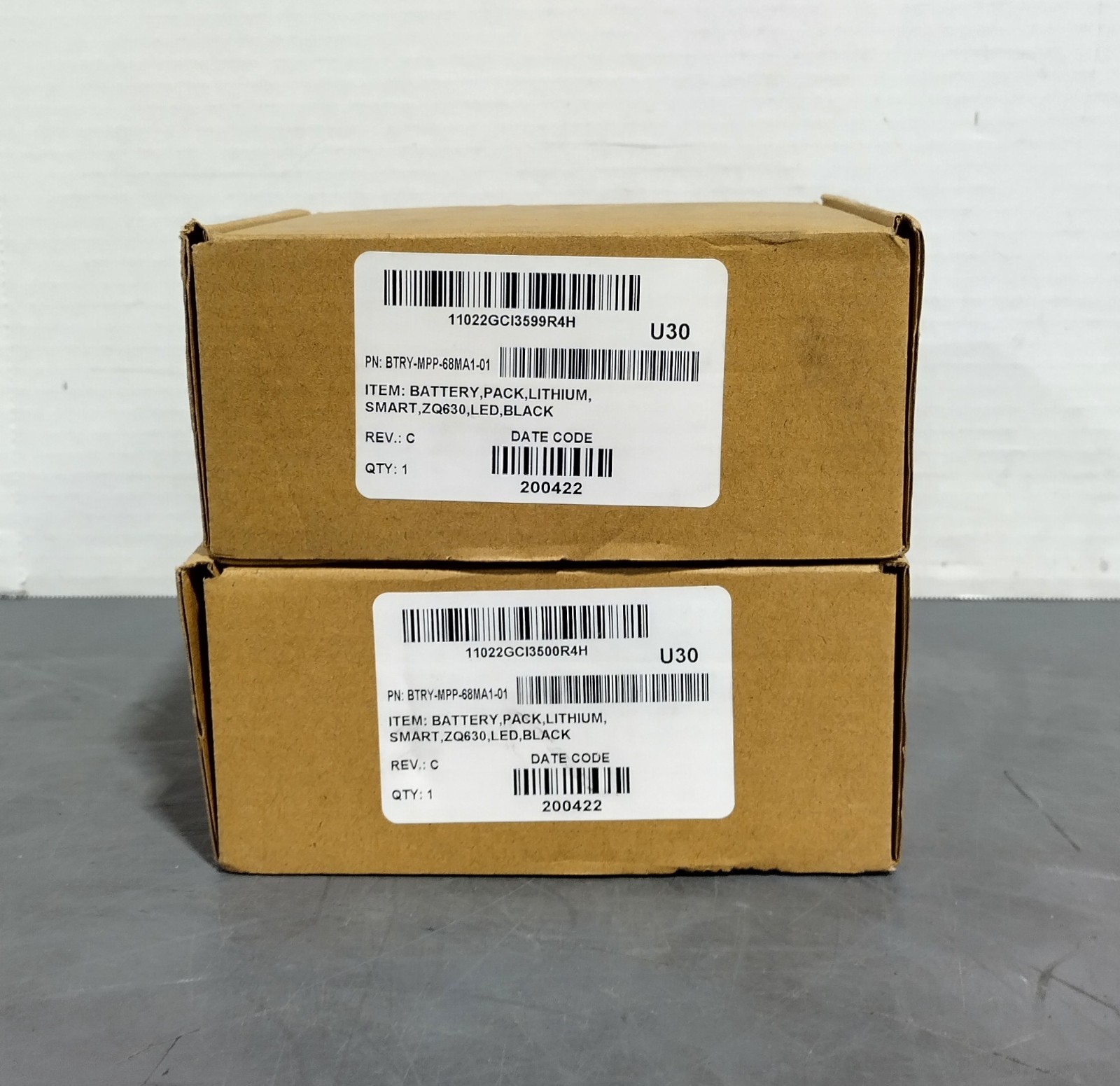 Zebra P1089760-002 BTRY-MPP-68MA1-01 Lithium-ion Battery Lot of Two New Open Box