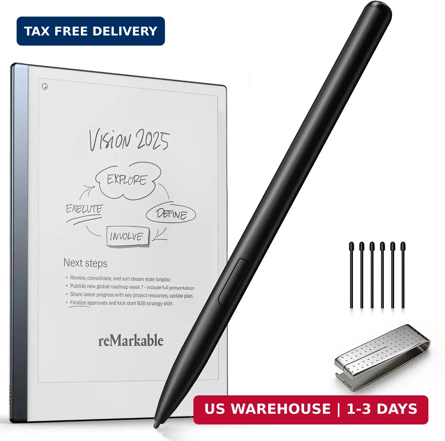 Magnetic EMR Stylus for Remarkable 2/1/Kindle Scribe/BOOX/Wacom One, No Charging