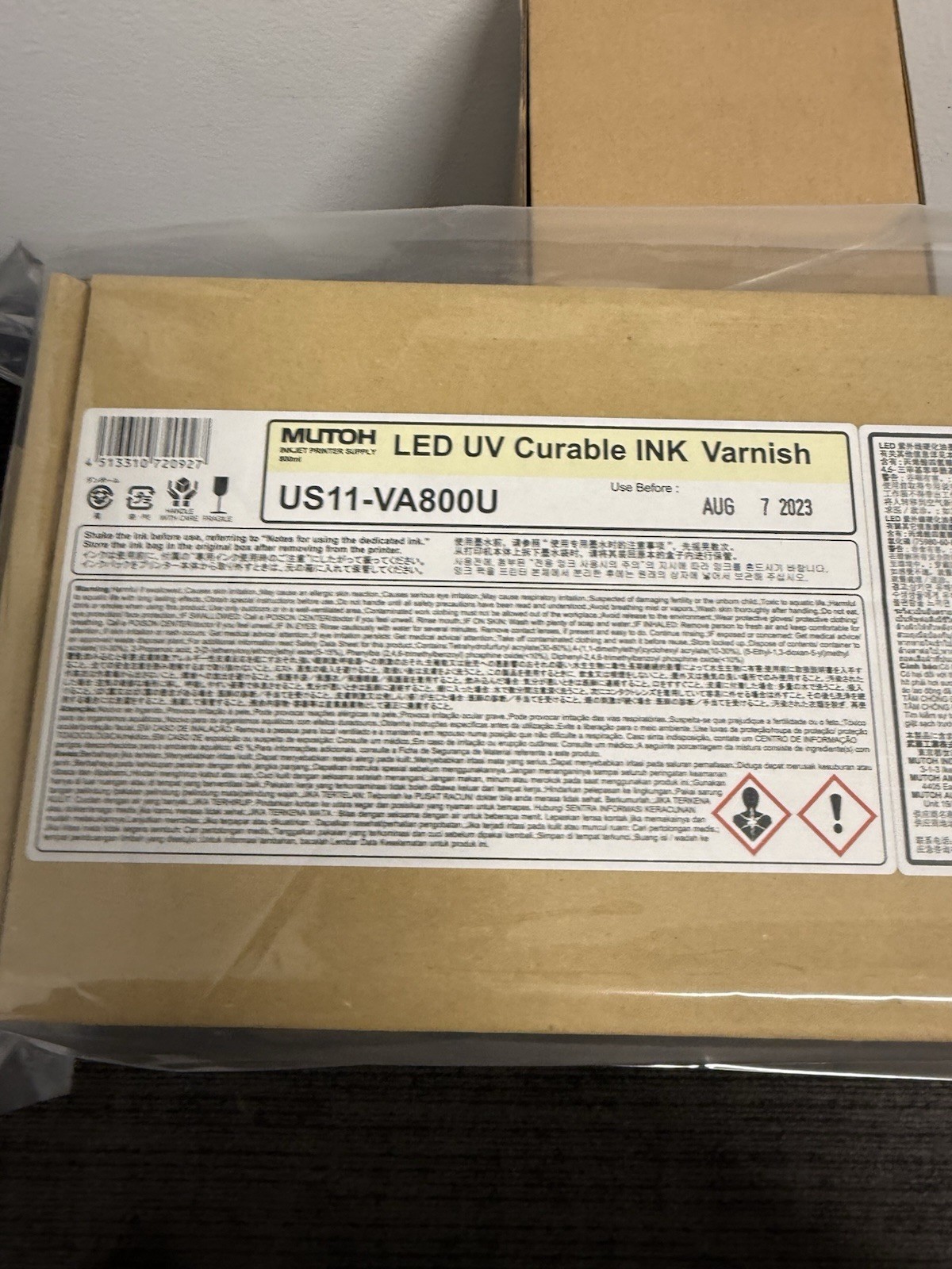 Mutoh LED UV Curable Ink Varnish US11-VA800U New In Box