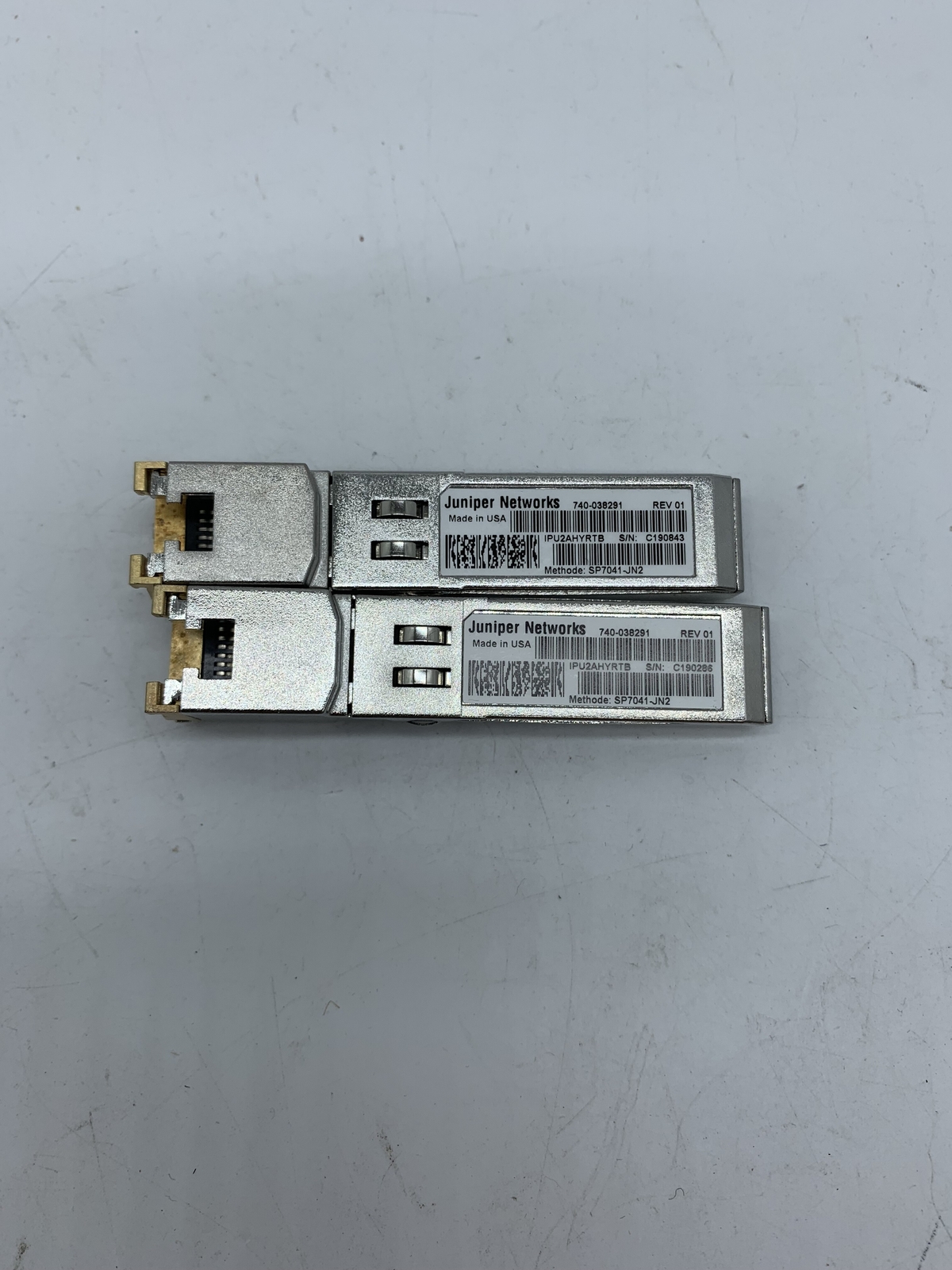 LOT OF 2 Juniper Networks 740-038291 REV 01 Transceiver Modules w/ 