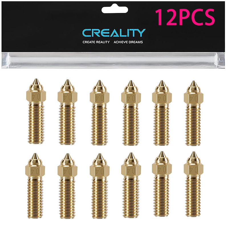 Creality 12PCS K1 Brass Nozzles Kit,High Speed 0.4mm Nozzles Kit for K1/K1 Max
