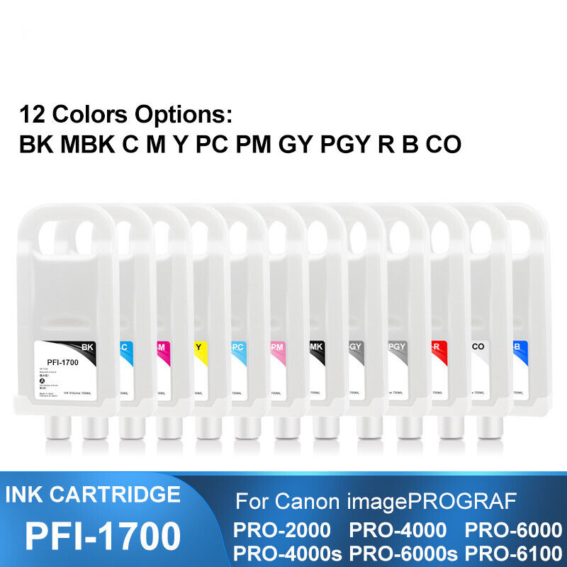 PFI1700 Refillable Ink With Chip For Canon PRO-2000/2100/4000/4000S/6000/6100