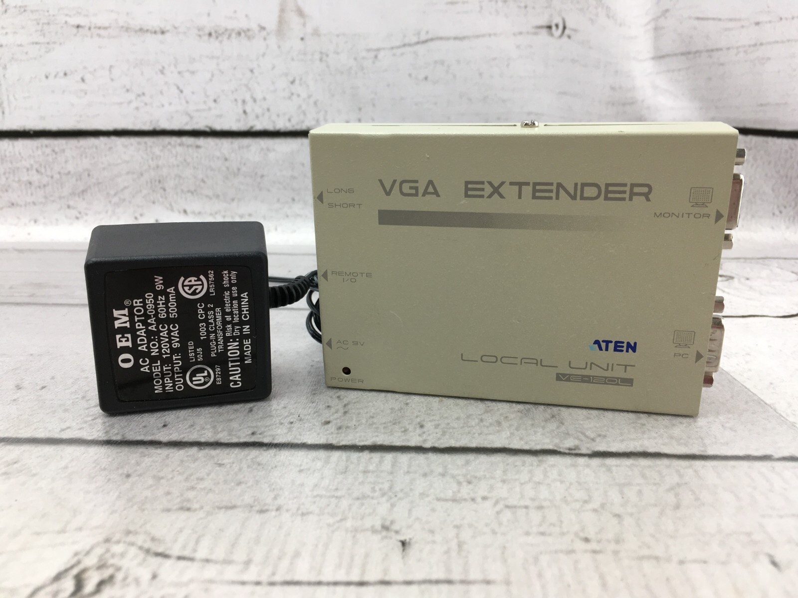 Aten VE-120 VGA Extender Local Unit w/ OEM Power Adapter – Video Signal Booster