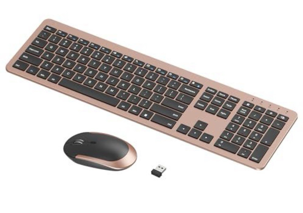 SEENDA Wireless Keyboard Mouse Combo 2.4GHz USB-C Rechargeable QWERTY EN