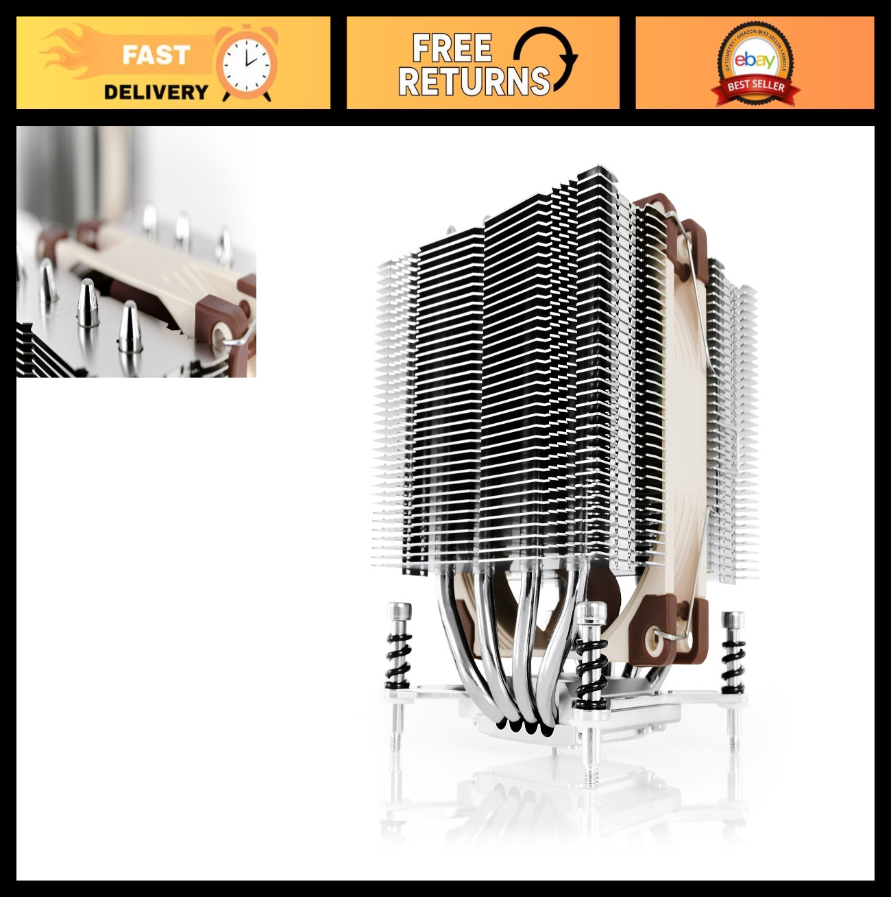 Premium CPU Cooler for Intel Xeon LGA20xx, 92mm, Low Profile, Quiet Cooling