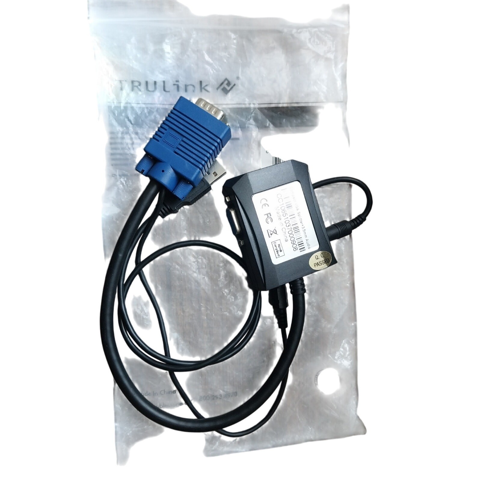 Trulink Vga Compact Splitter +3.5mm Audio Model CC10651037000908