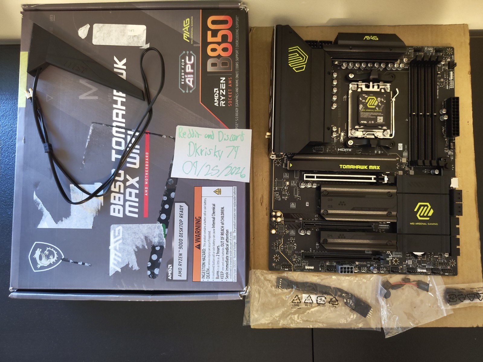 MSI MAG B850 Tomahawk MAX WiFi Motherboard, ATX, DDR5