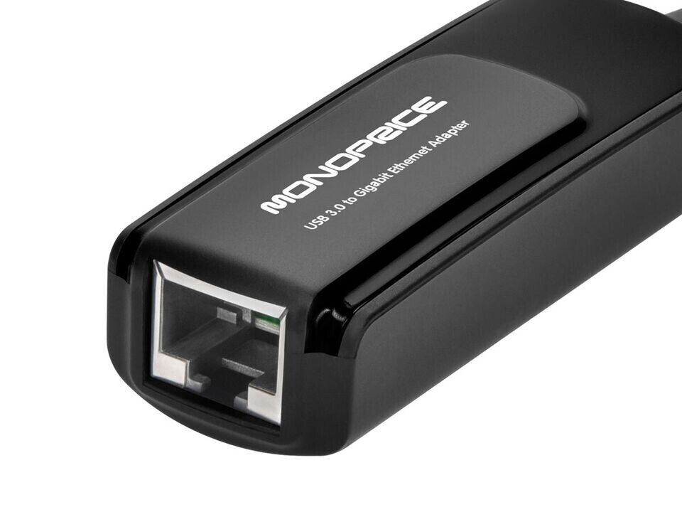 Monoprice USB3.0 TO Gigabit Ethernet Adapter|1000Mbps Gigabit Ethernet Speeds(B5