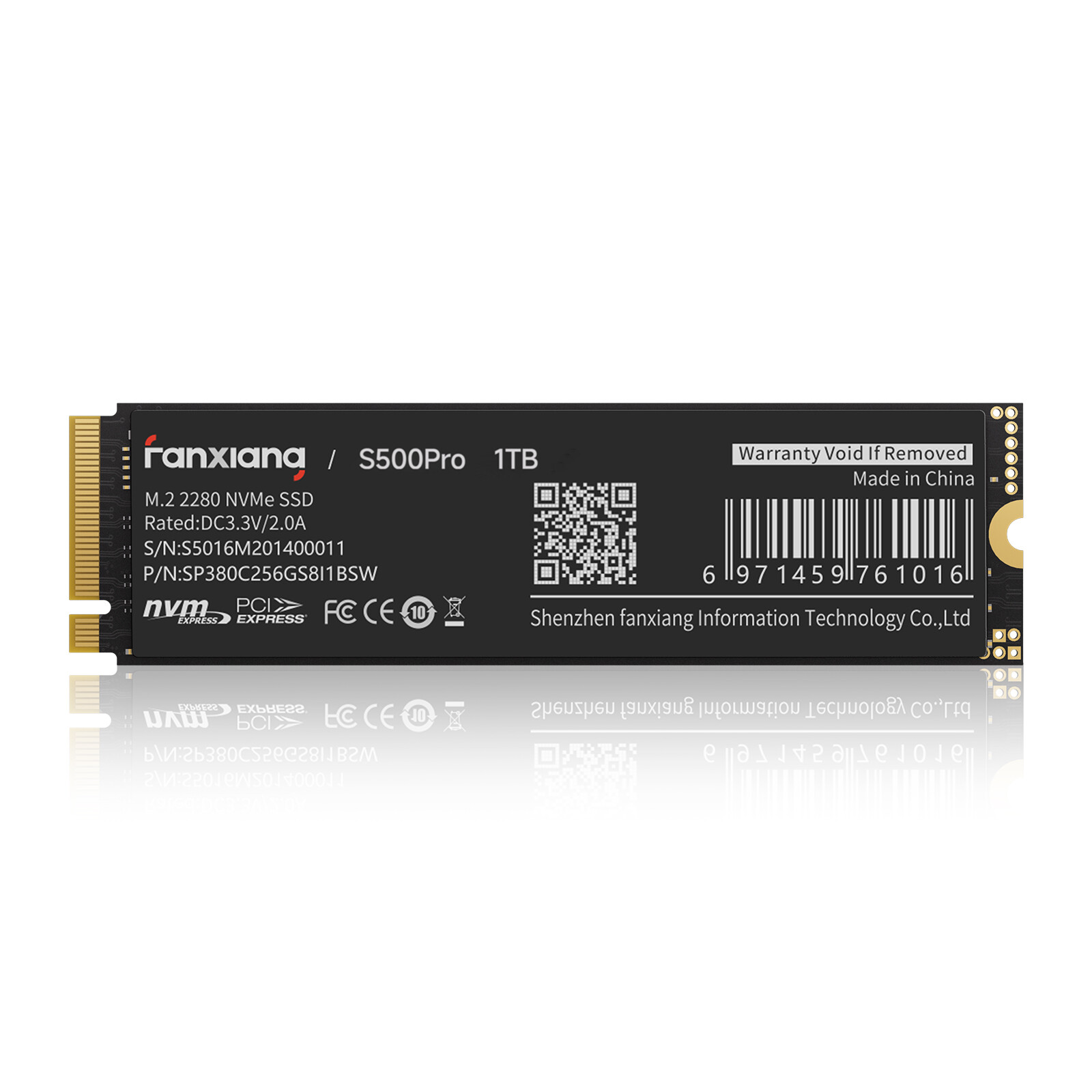 Fanxiang M.2 SSD 1TB NVMe Gen3 SSD Internal Solid State Hard Drive TLC 3500MB/S