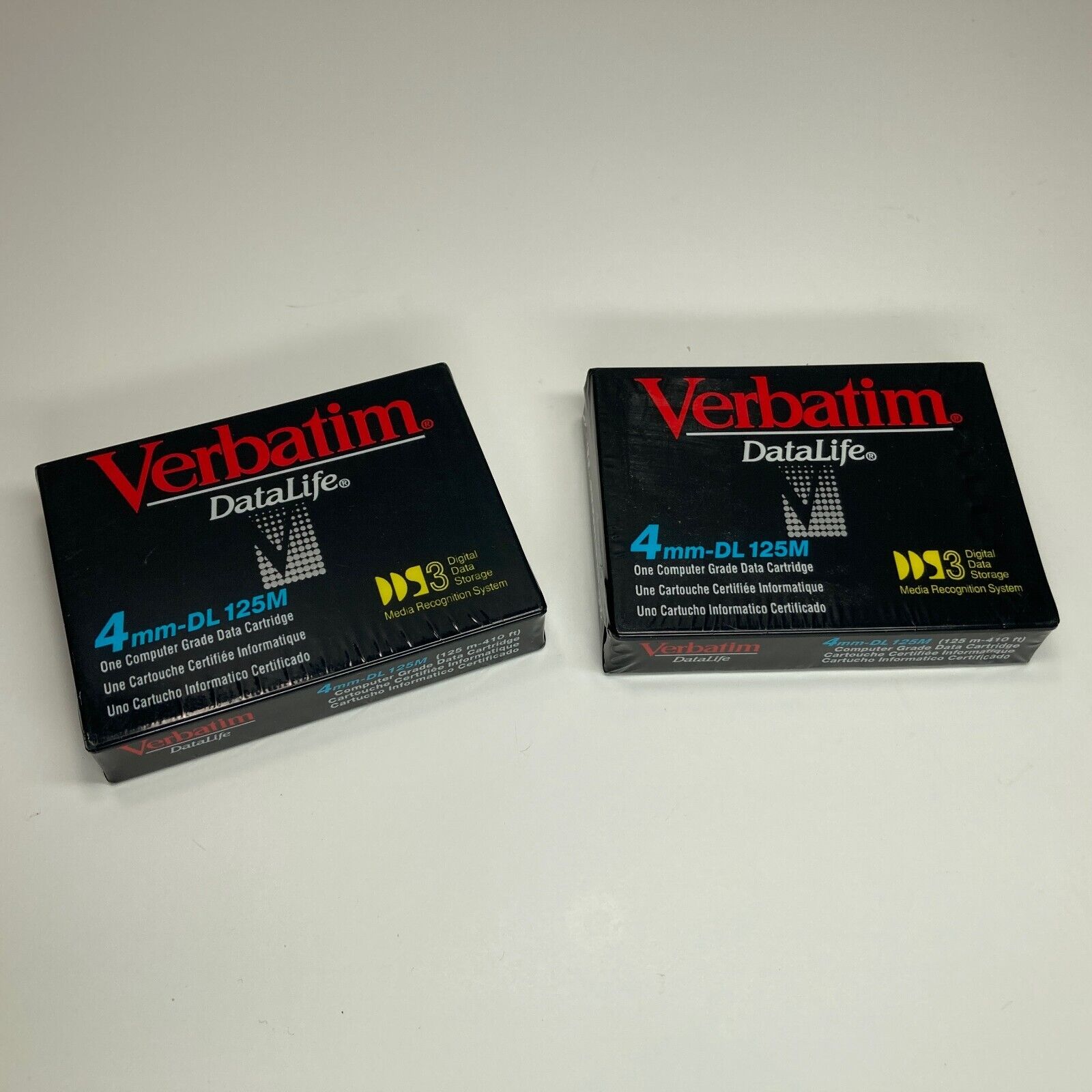 Verbatim 12/24GB DDS3 4MM 125M DAT Cartridges, BRAND NEW Sealed, Lot of 2 (Two)