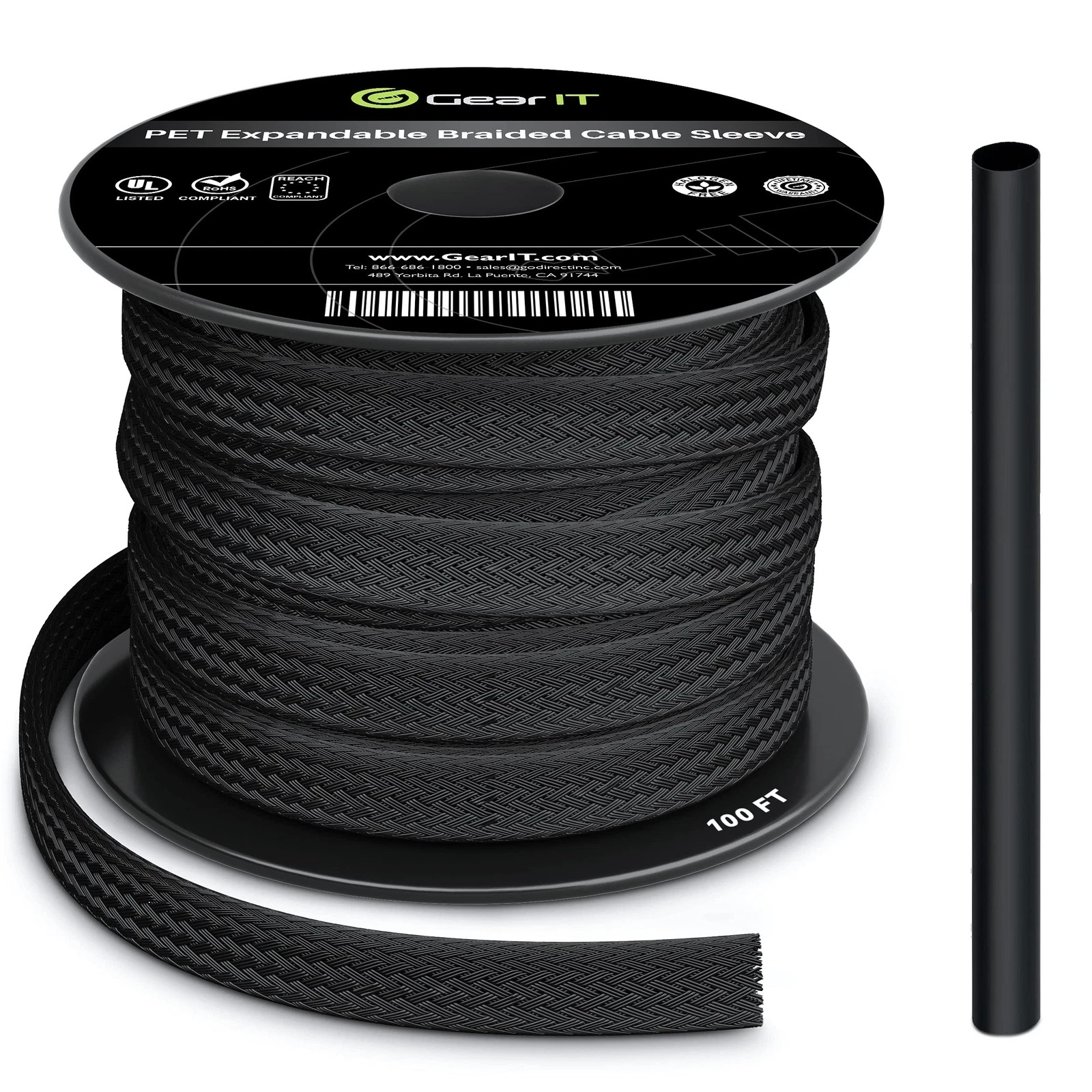 (100ft 1/4 Inch) PET Expandable Cable Management Sleeve Wire Loom Cord...