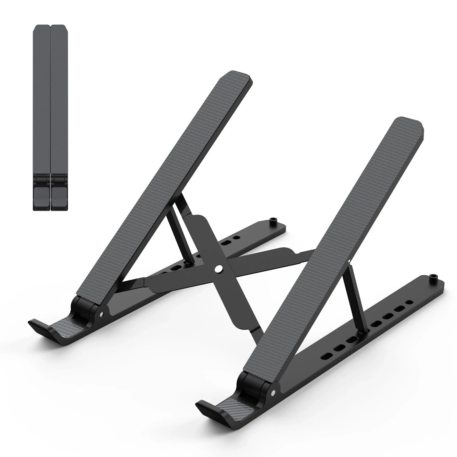 Adjustable Laptop Stand for Desk Foldable Portable Riser ABS Silicone Non-Slip V