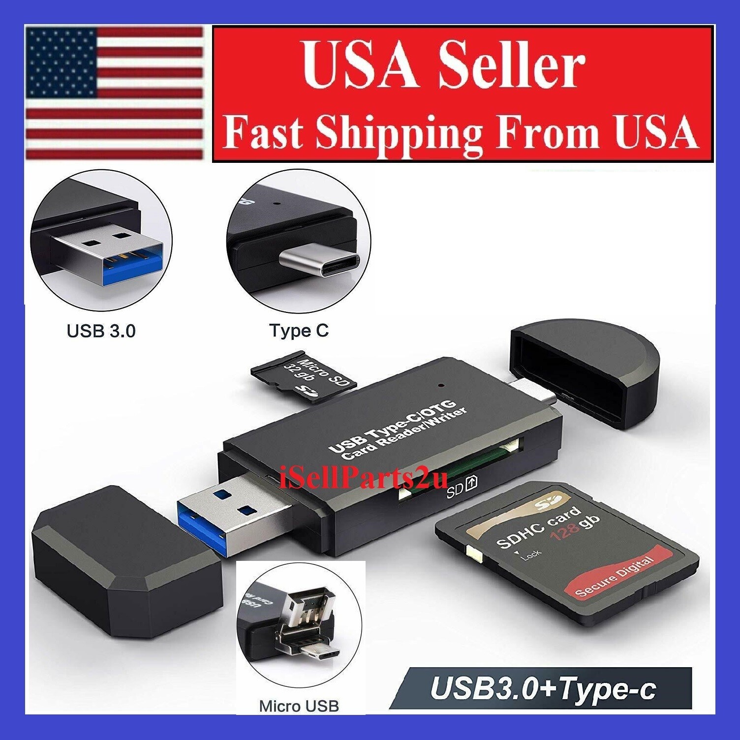 Card Reader USB 3.0 Type C Micro SD TF OTG Smart Memory Adapter Laptop Computer