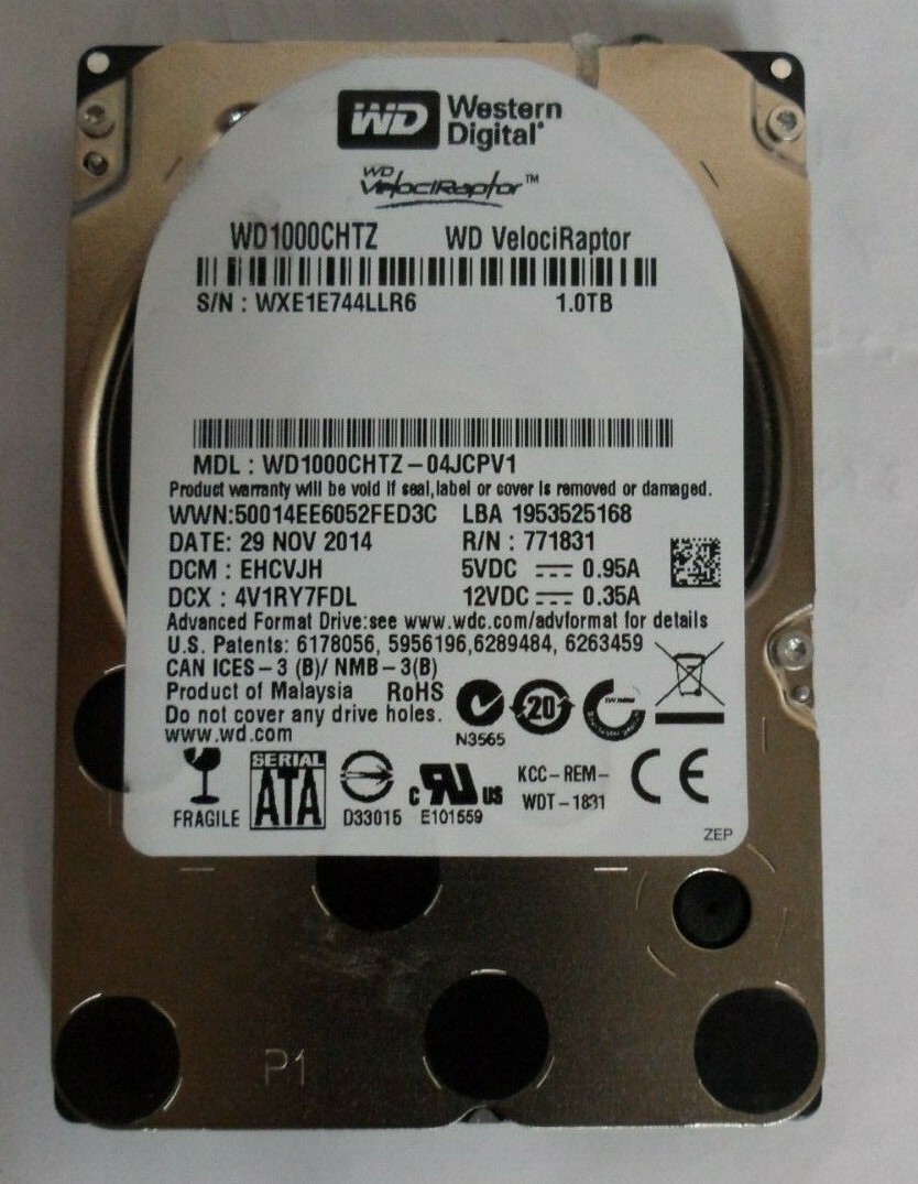 WD 1TB 10K WD1000CHTZ 2.5" SATA SFF Western Digital VelociRaptor