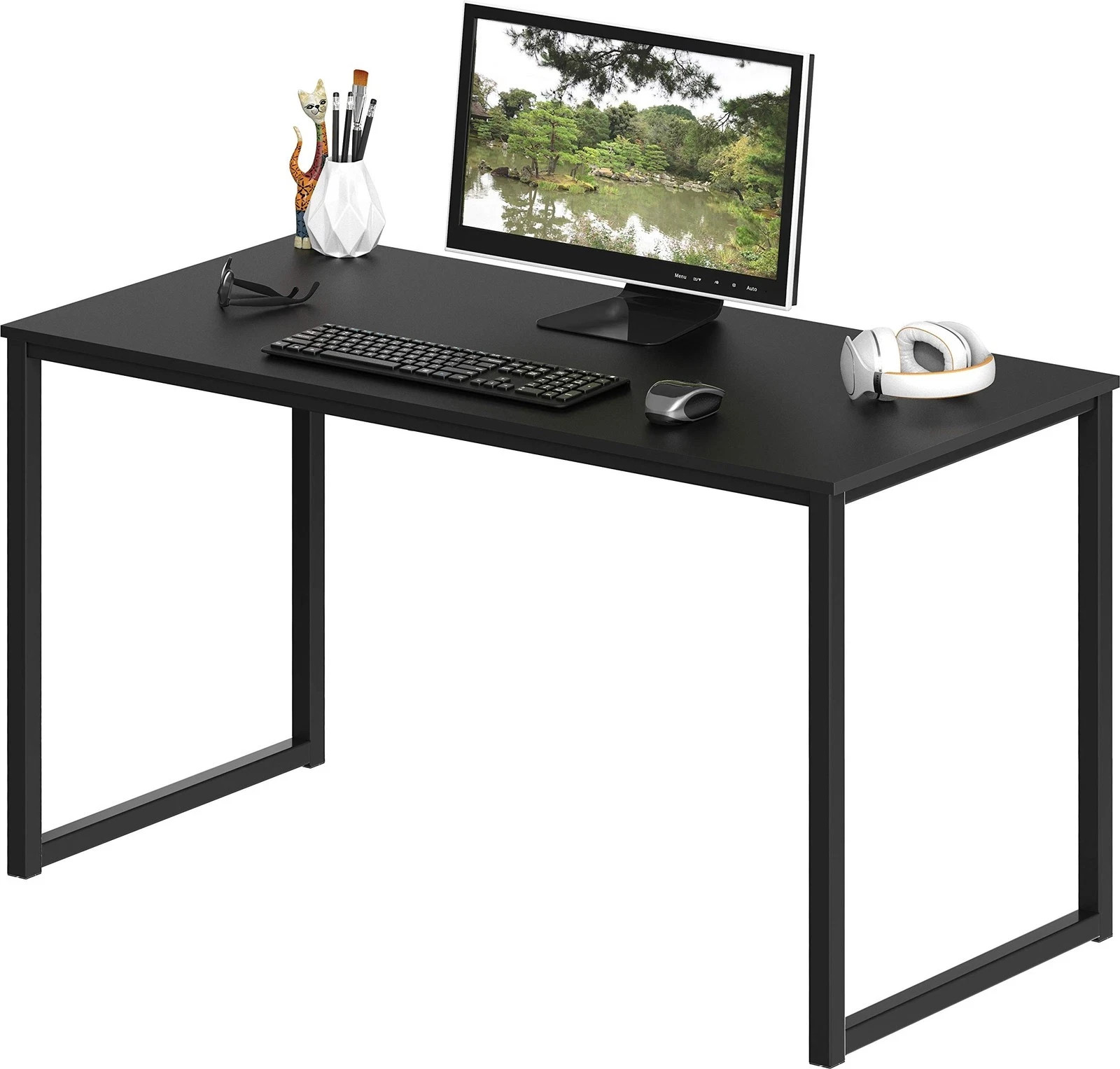 SHW Mission 40-Inch Home Office Computer Desk, Black