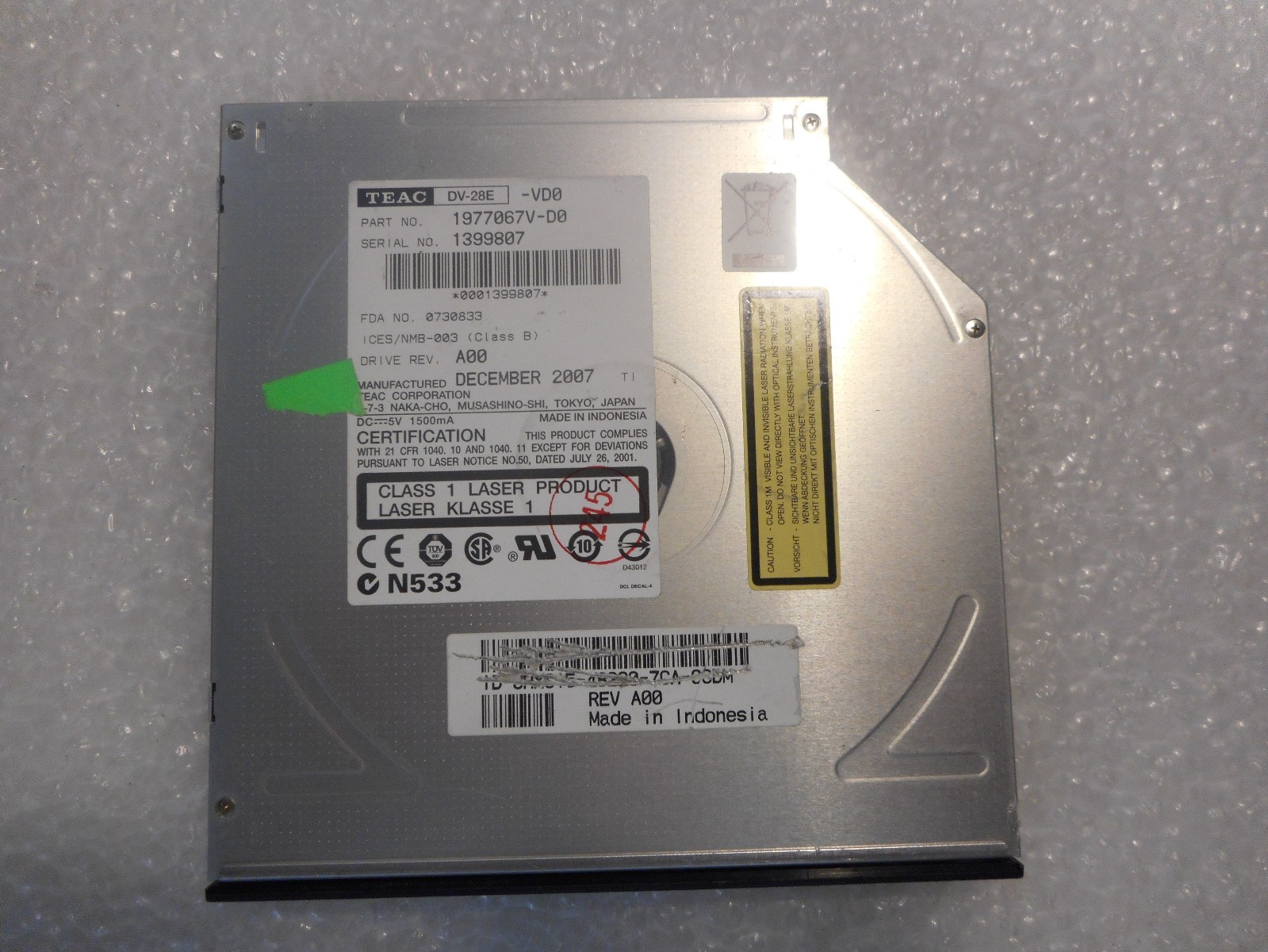 Teac DV-28E 1977067V for Dell Poweredge 2950 DVD-ROM Drive THA01 HX915 