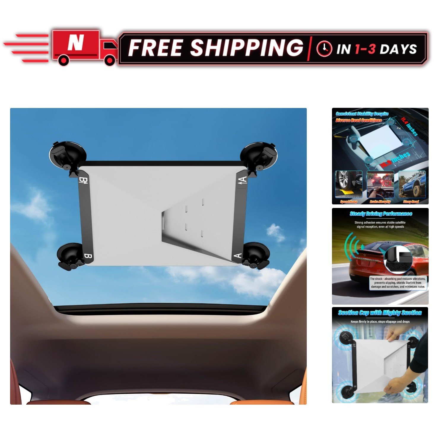 Effortless Installation Starlink Mini Suction Cup Mount for Travel Convenience
